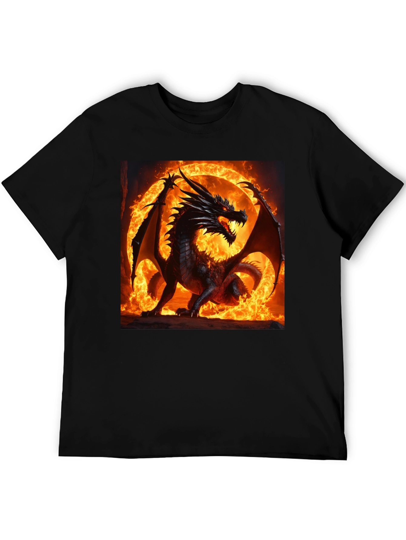 Fiery Dragon Graphic T-Shirt