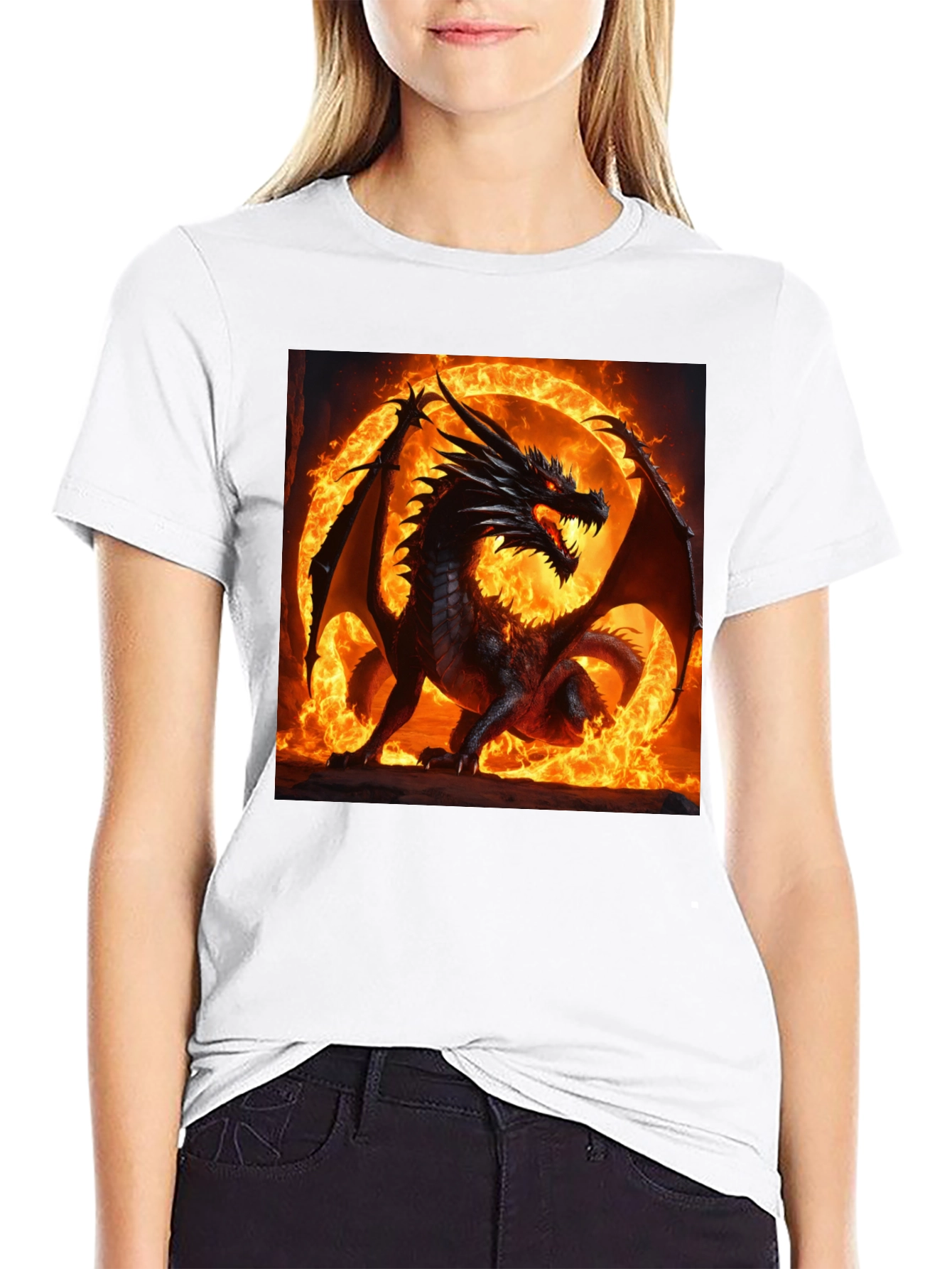 Fiery Dragon Graphic T-Shirt