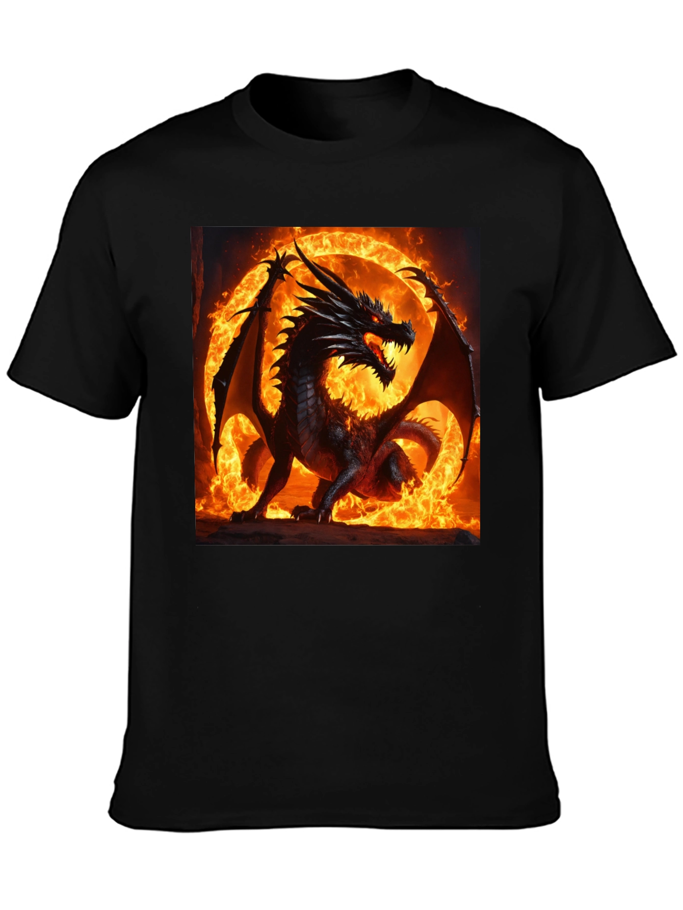 Fiery Dragon Graphic T-Shirt