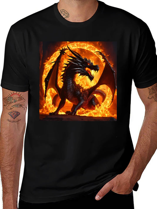 Fiery Dragon Graphic T-Shirt