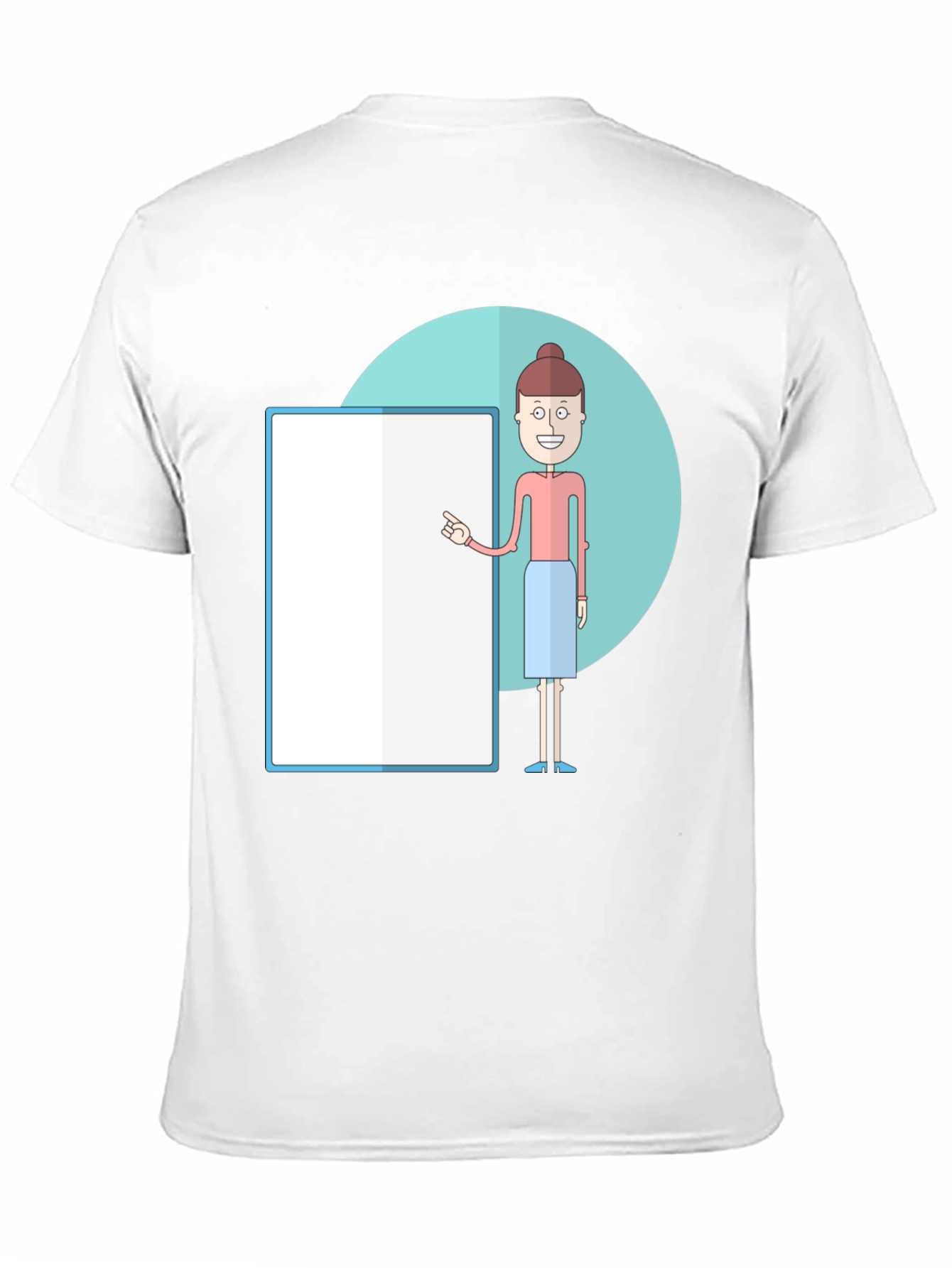 Cartoon Teacher Graphic Tee - Unisex Black T-Shirt