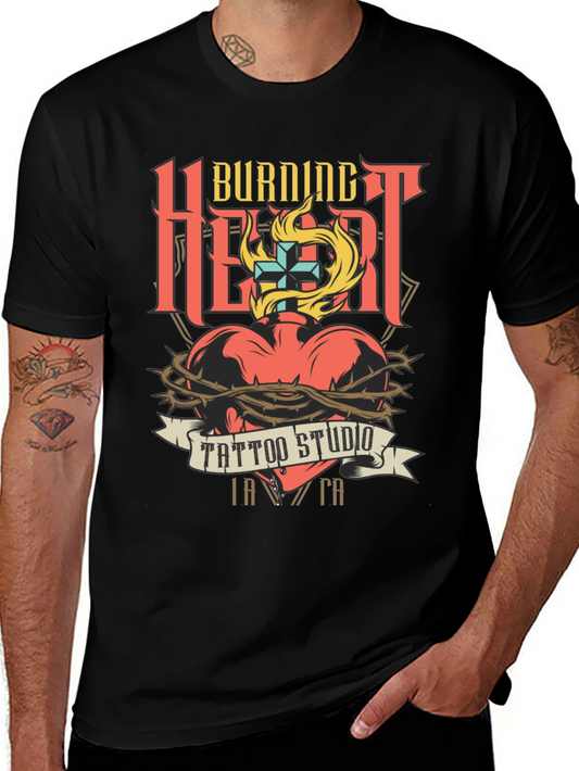 Burning Heart Tattoo Studio T-Shirt