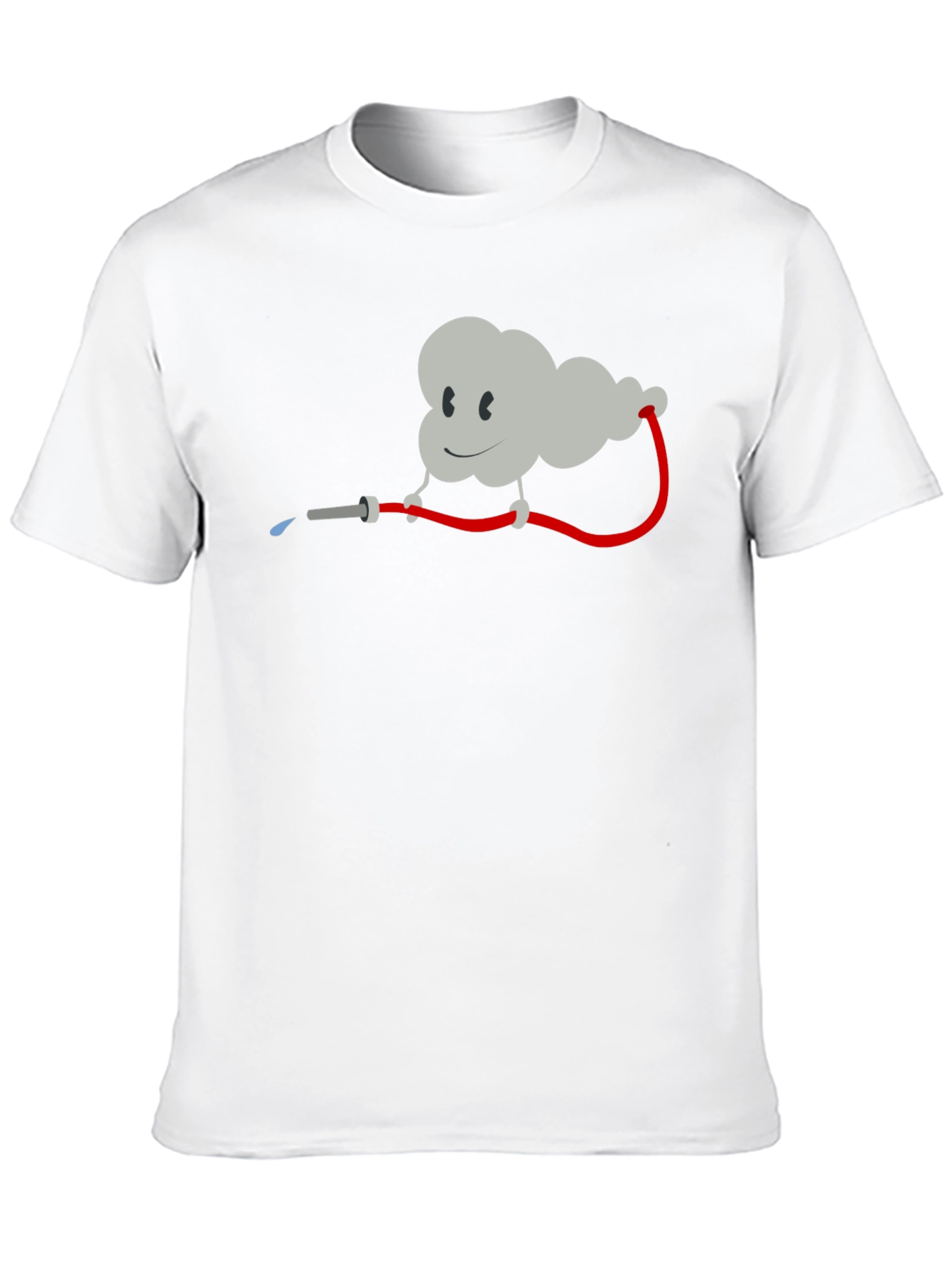 Funny Cartoon Cloud Firehose Black T-Shirt