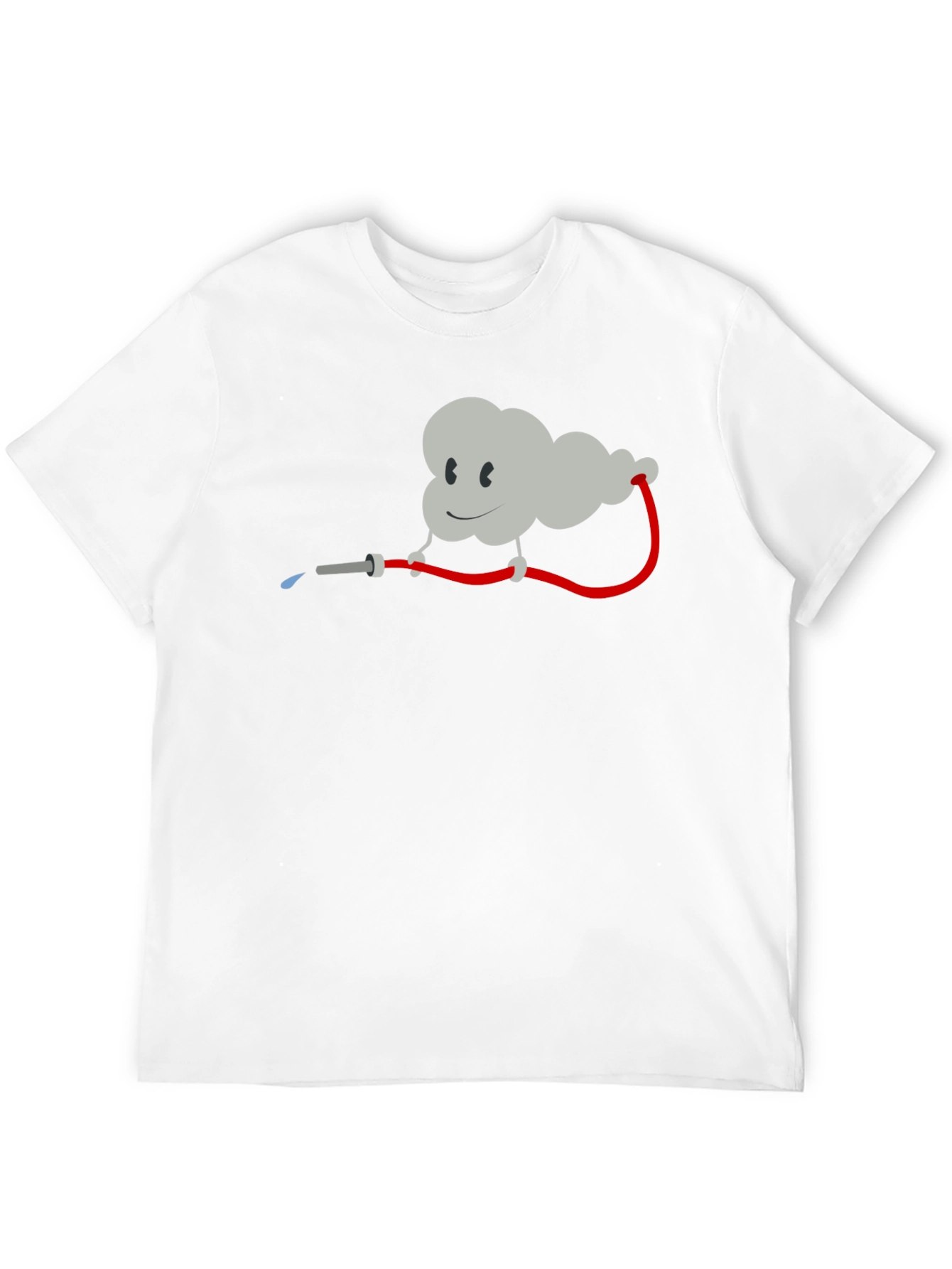Funny Cartoon Cloud Firehose Black T-Shirt