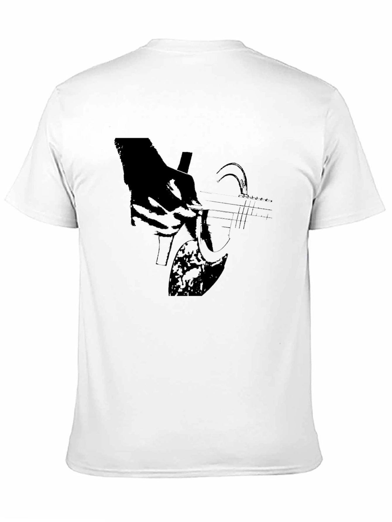 Guitar Graphic T-Shirt - Black Cotton Blend