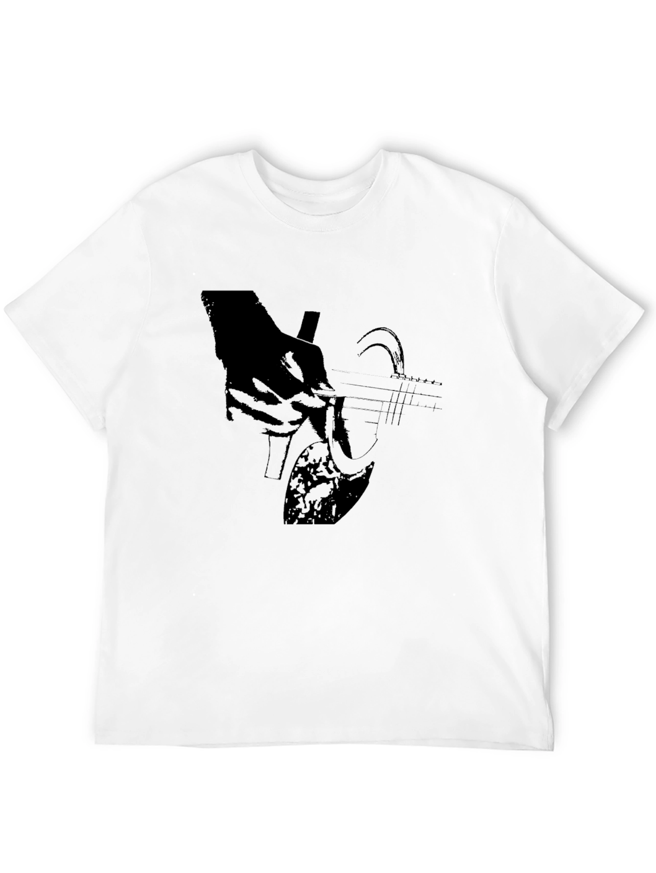 Guitar Graphic T-Shirt - Black Cotton Blend
