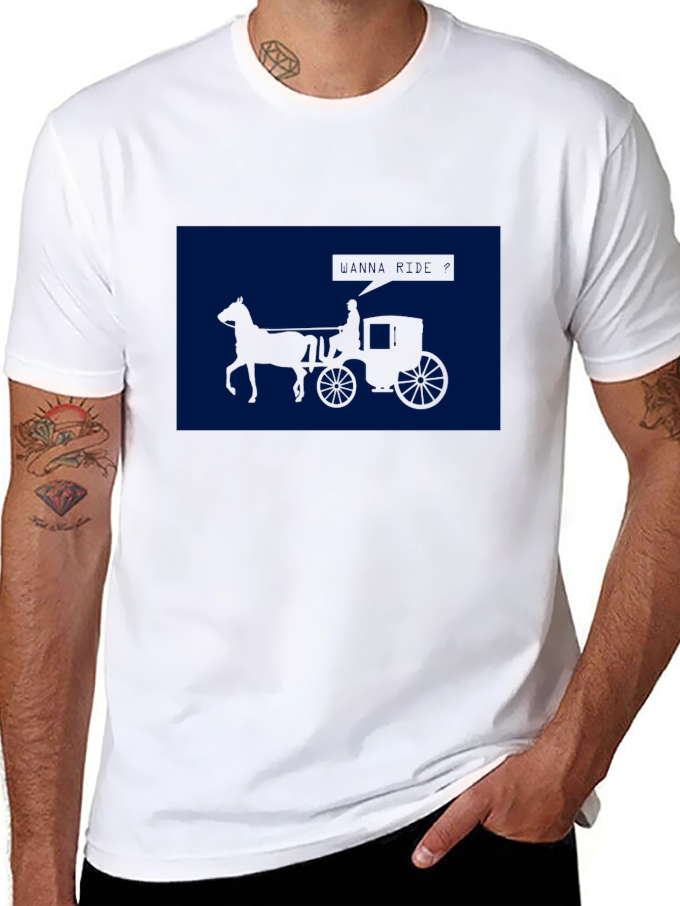 Horse Carriage Graphic Tee - Classic Style