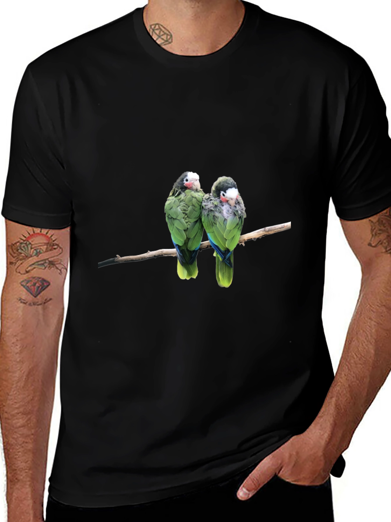 Parrot Duo Black T-Shirt - Bird Lover Apparel