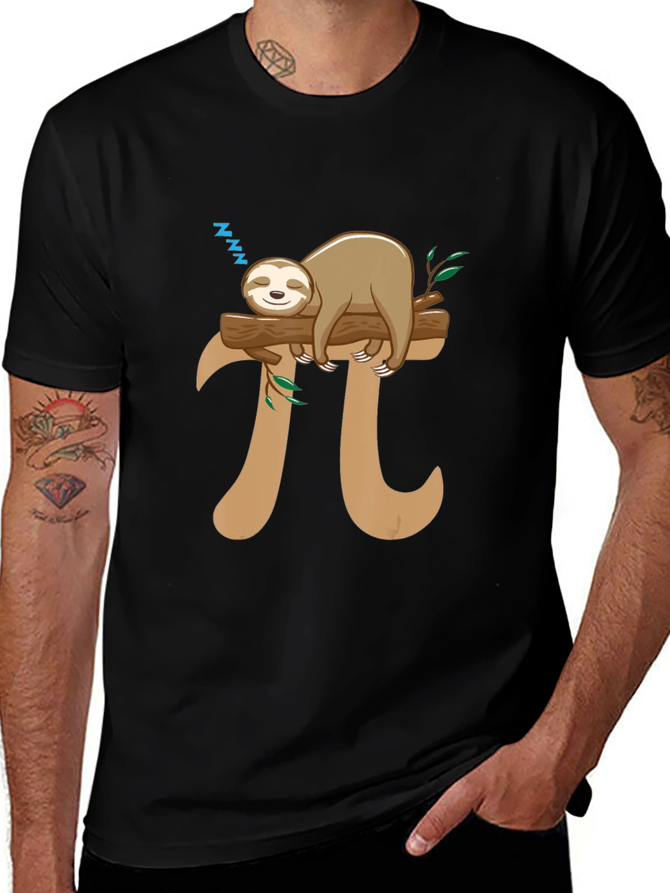 Sloth Nap Pi T-Shirt Funny Math Tee
