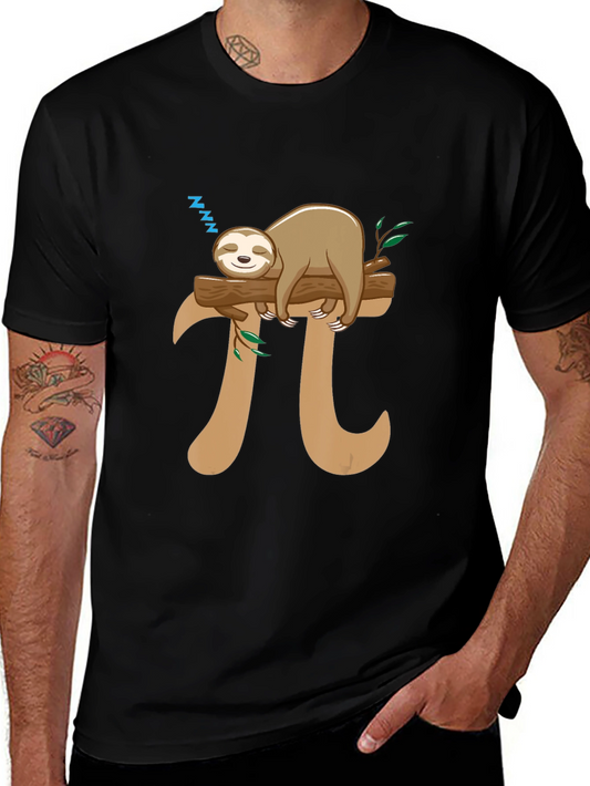 Sloth Nap Pi T-Shirt Funny Math Tee