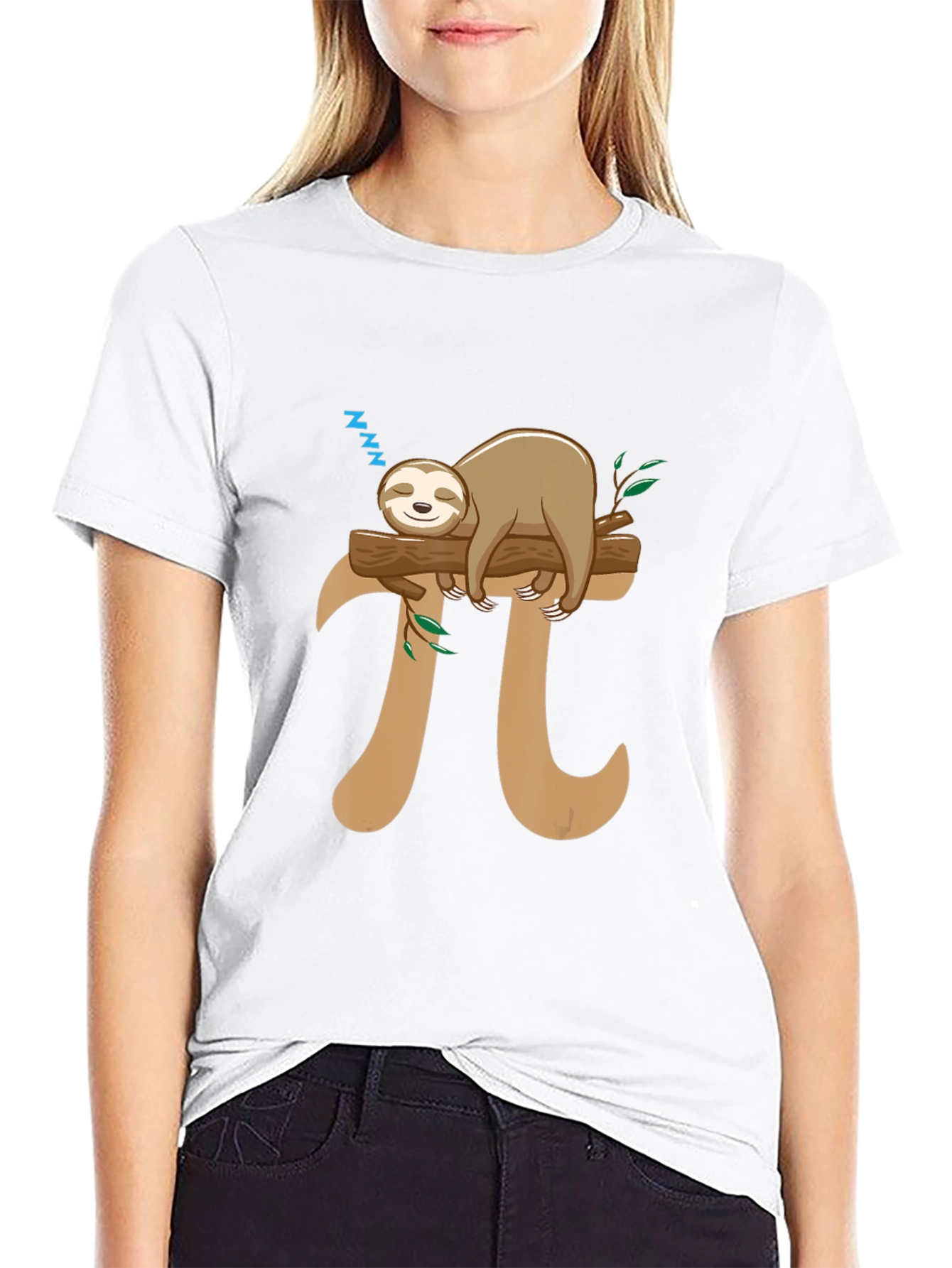 Sloth Nap Pi T-Shirt Funny Math Tee