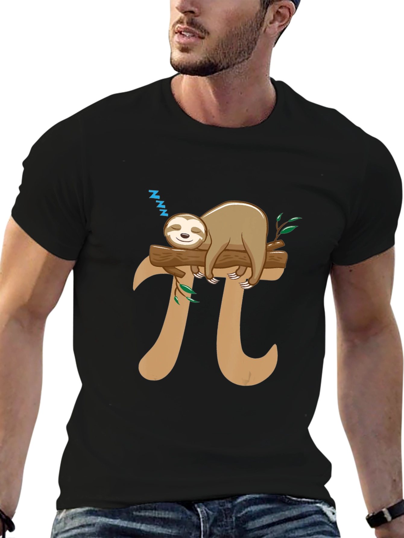 Sloth Nap Pi T-Shirt Funny Math Tee