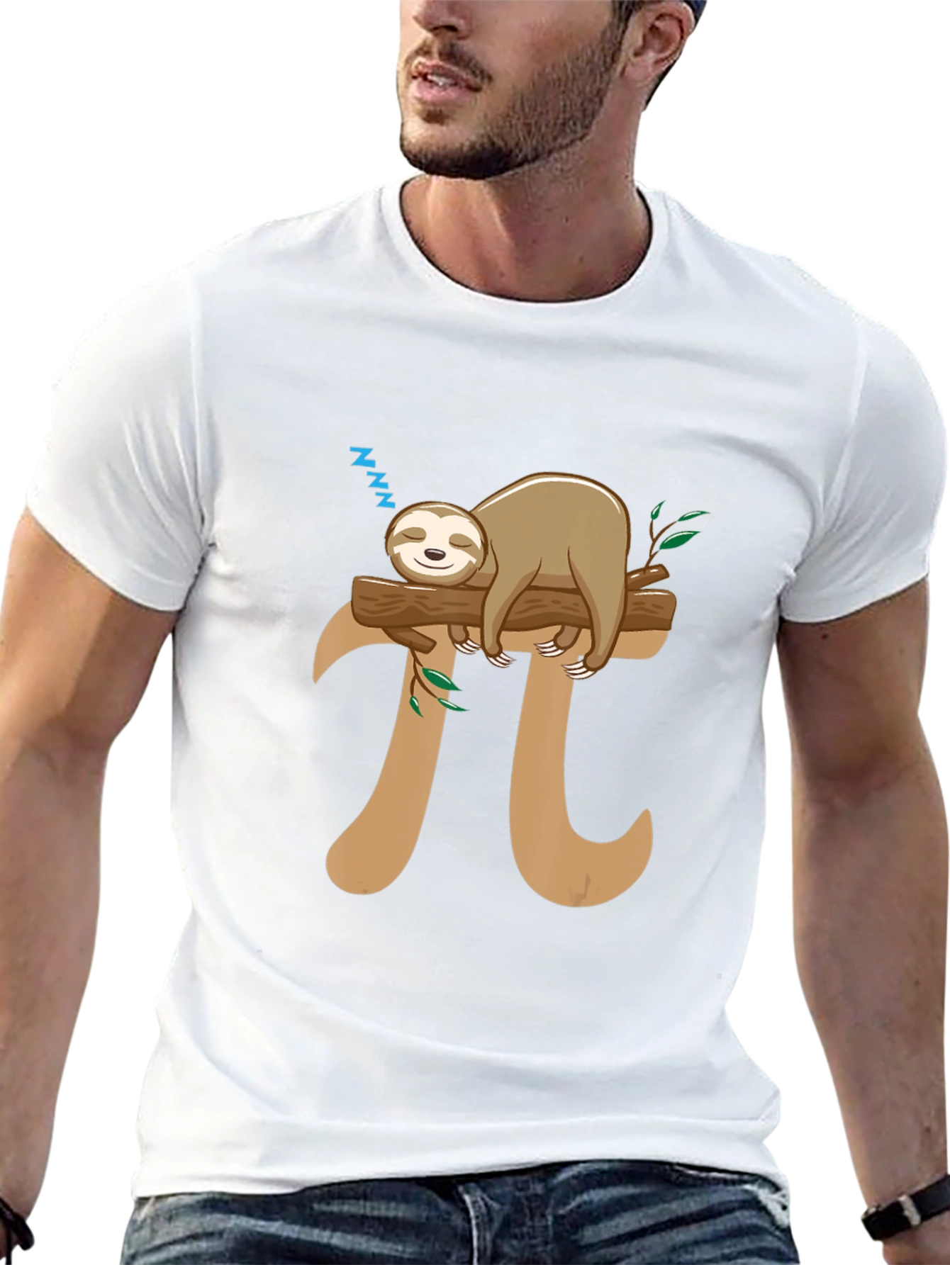 Sloth Nap Pi T-Shirt Funny Math Tee
