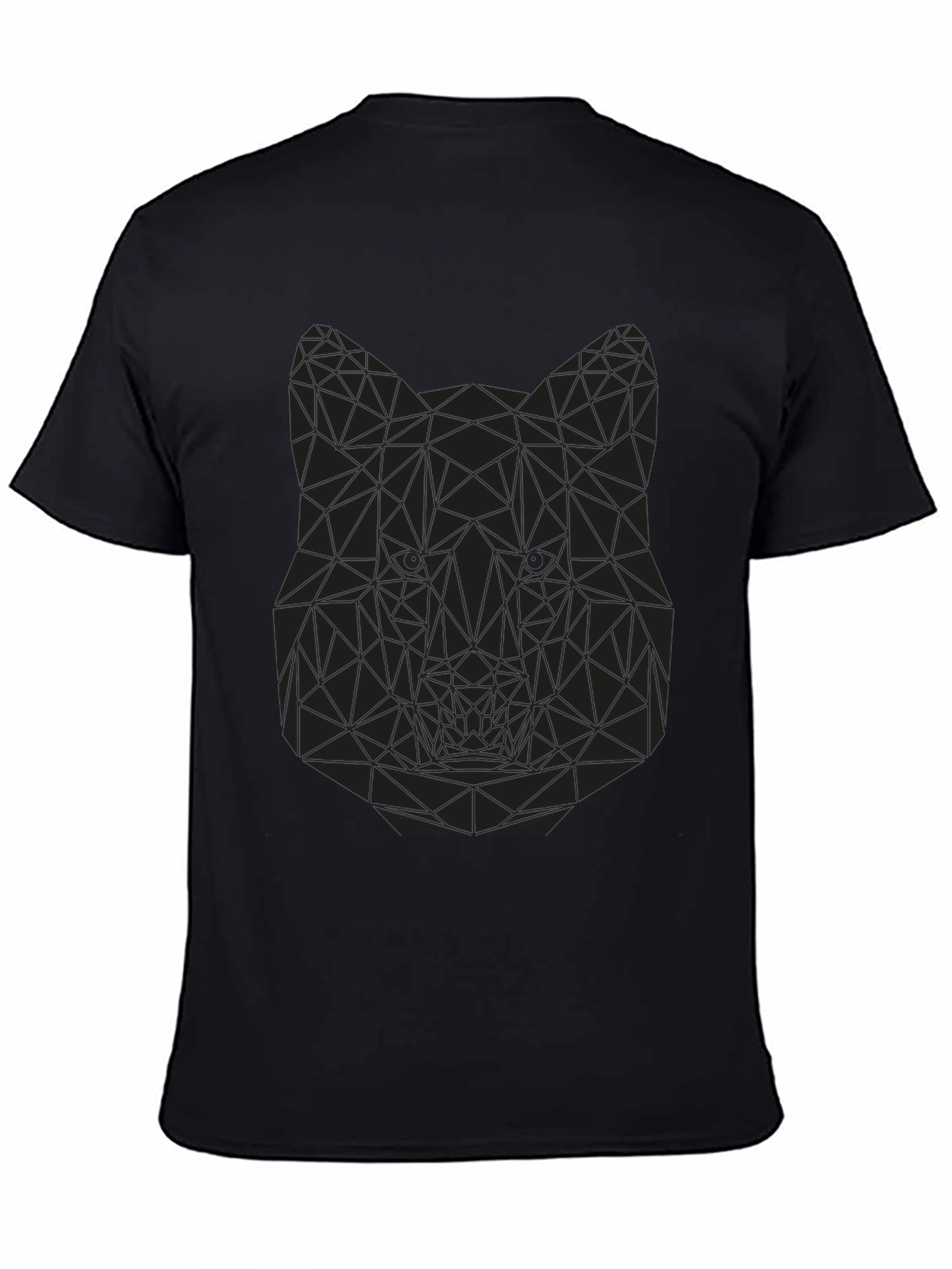 Geometric Wolf Graphic Tee - Mens Black T-Shirt