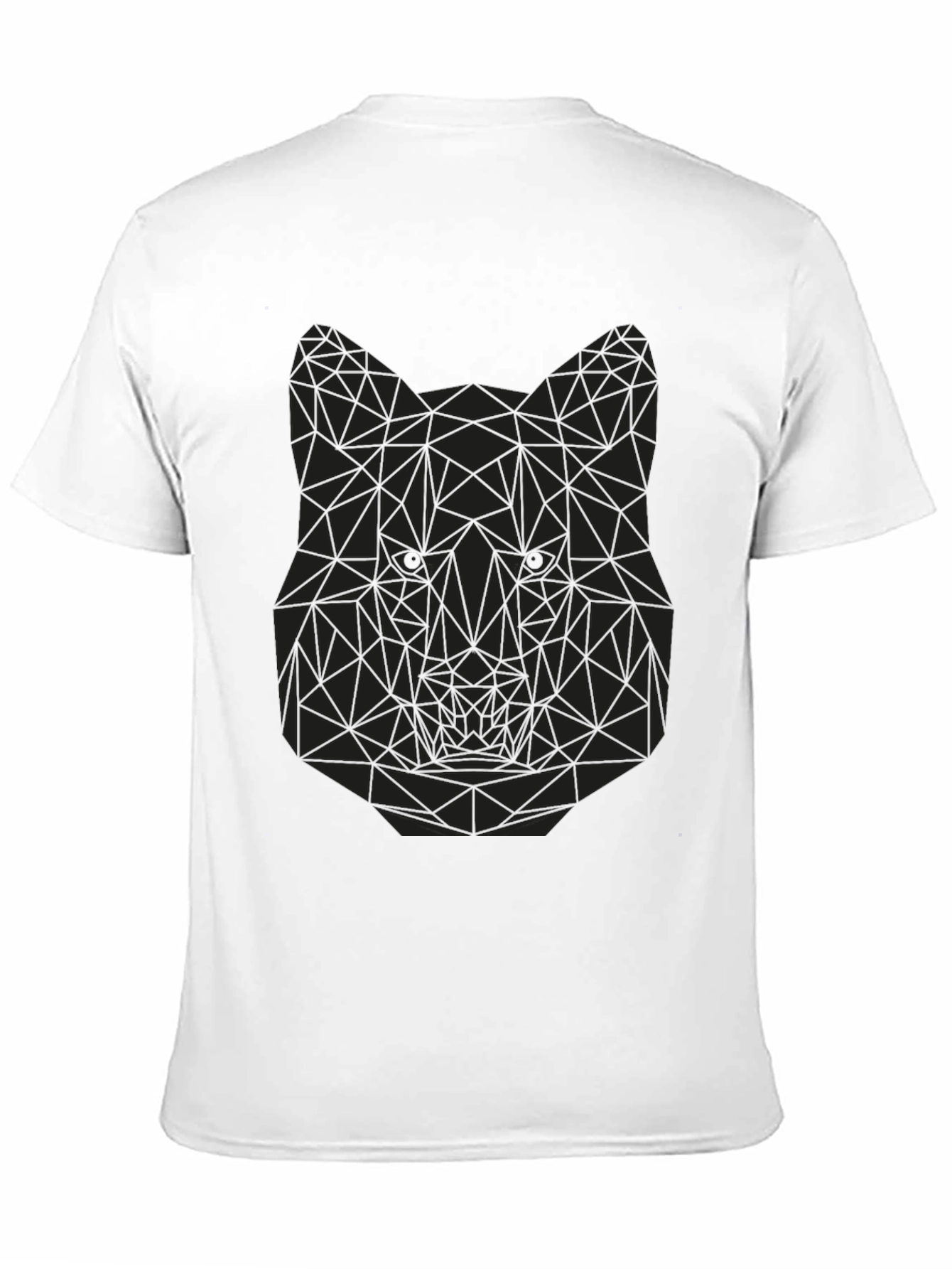 Geometric Wolf Graphic Tee - Mens Black T-Shirt