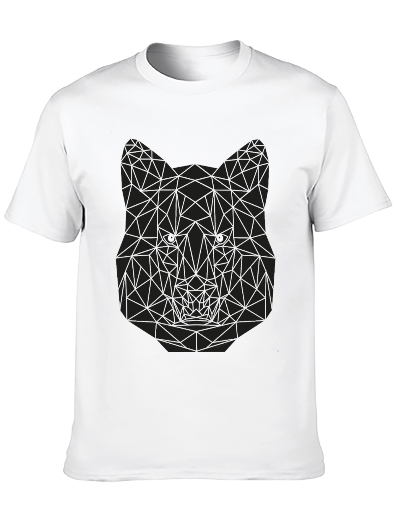 Geometric Wolf Graphic Tee - Mens Black T-Shirt