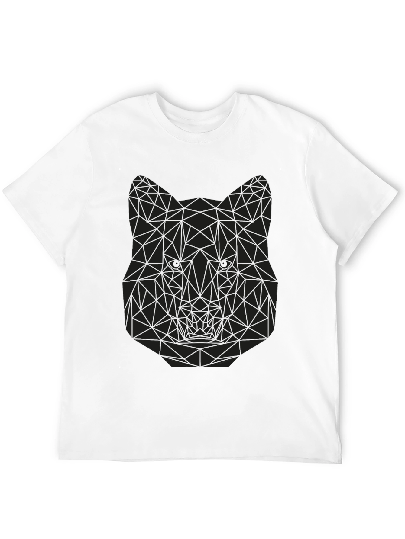 Geometric Wolf Graphic Tee - Mens Black T-Shirt