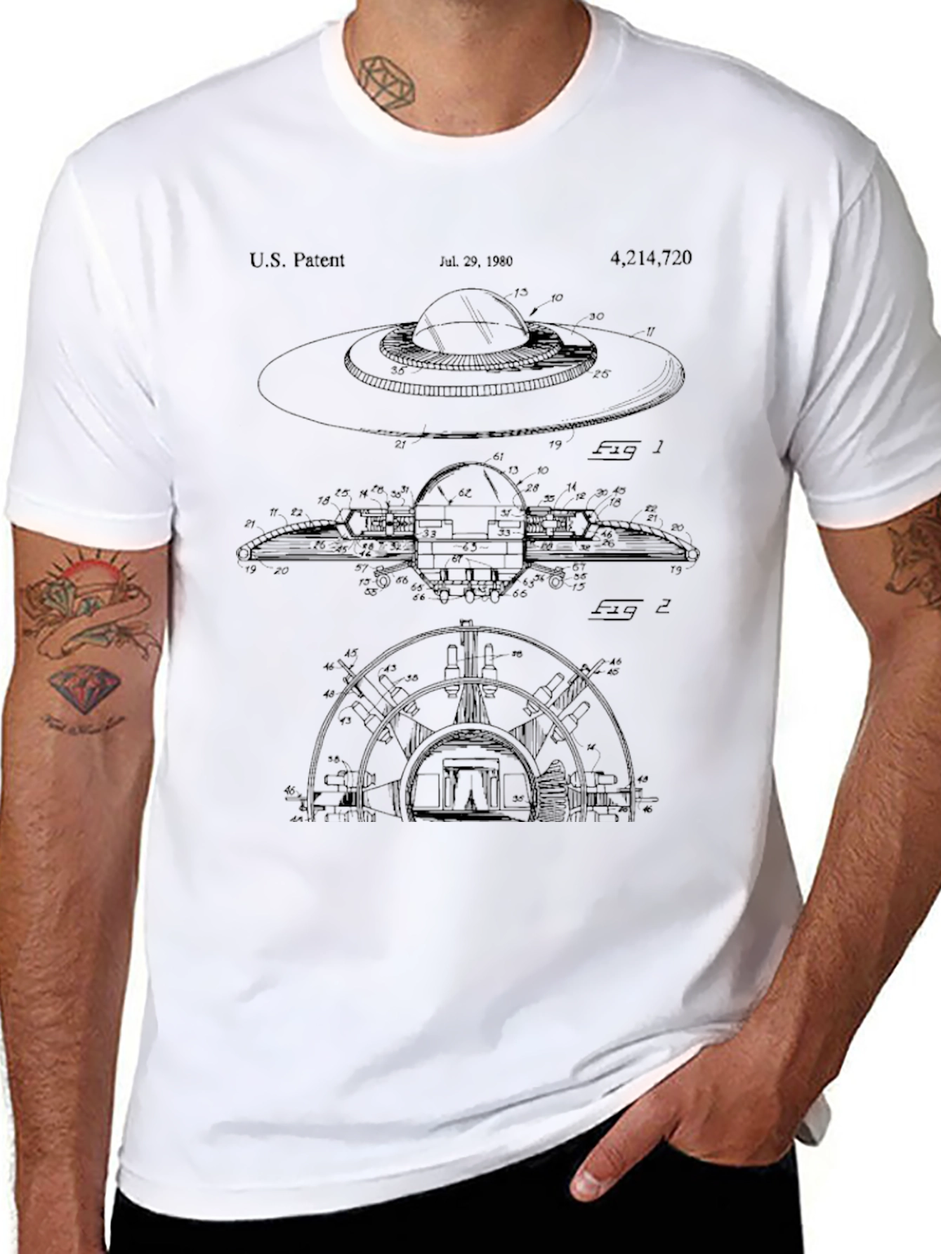 UFO Patent Print T-Shirt - Sci-Fi Apparel