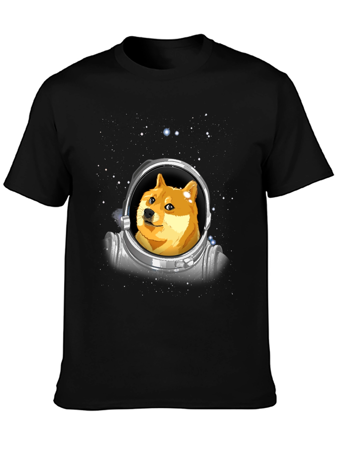 Doge Astronaut Black T-Shirt - Crypto Meme Tee