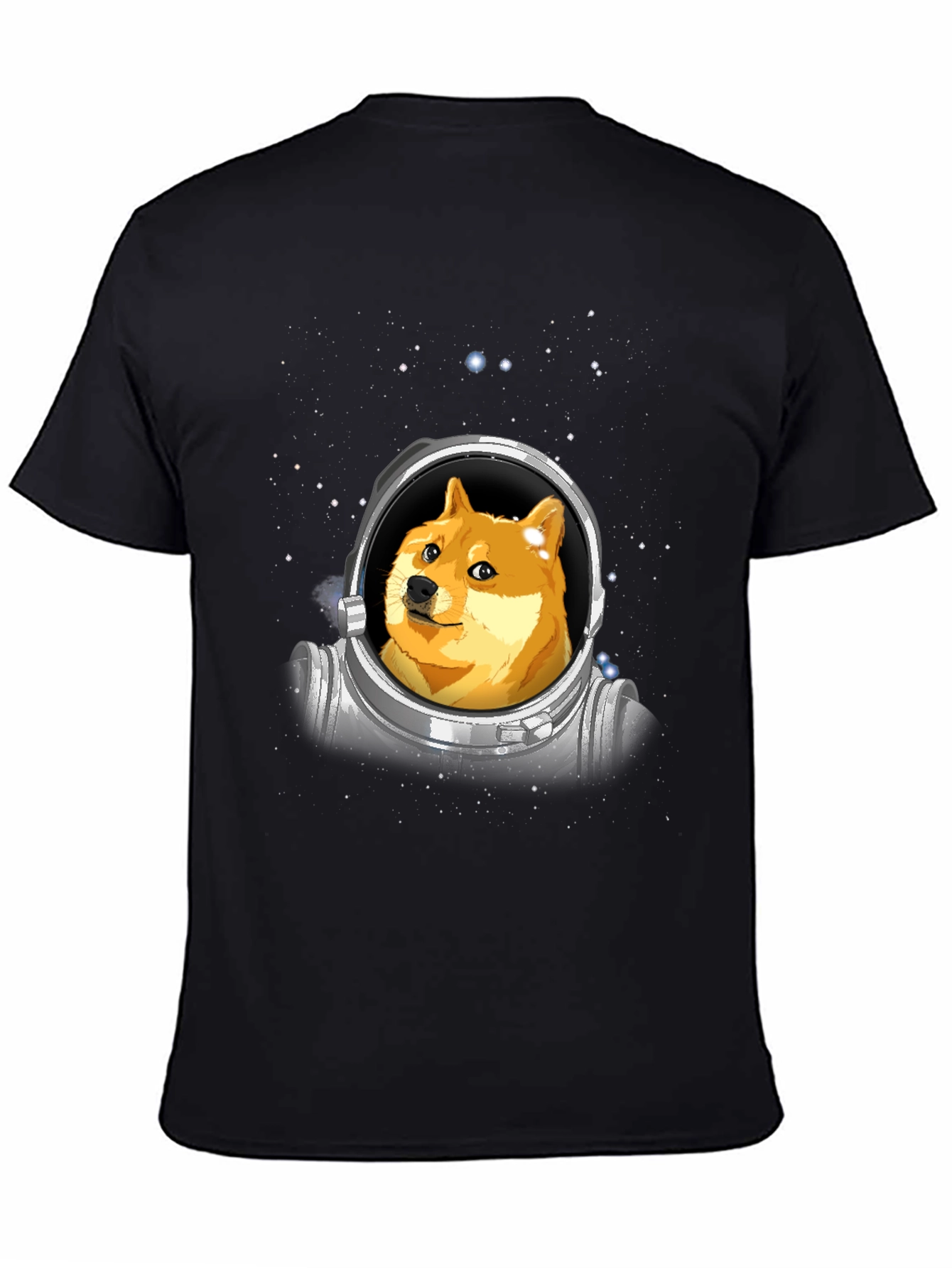 Doge Astronaut Black T-Shirt - Crypto Meme Tee