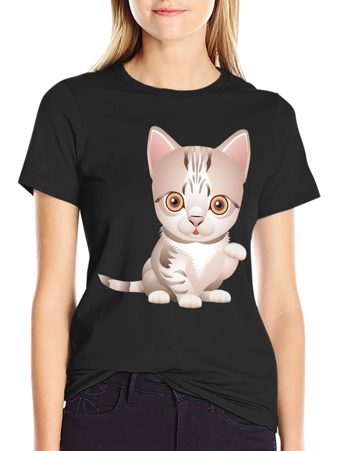 Cute Kitten Graphic Tee - Soft Cotton Blend