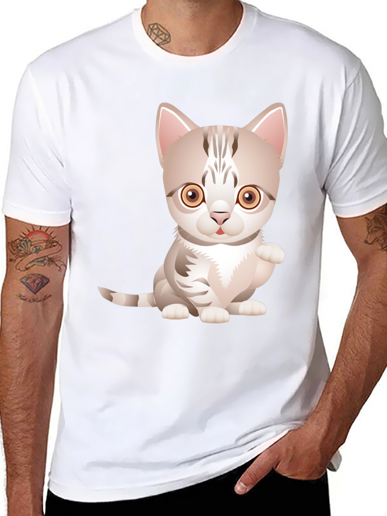 Cute Kitten Graphic Tee - Soft Cotton Blend