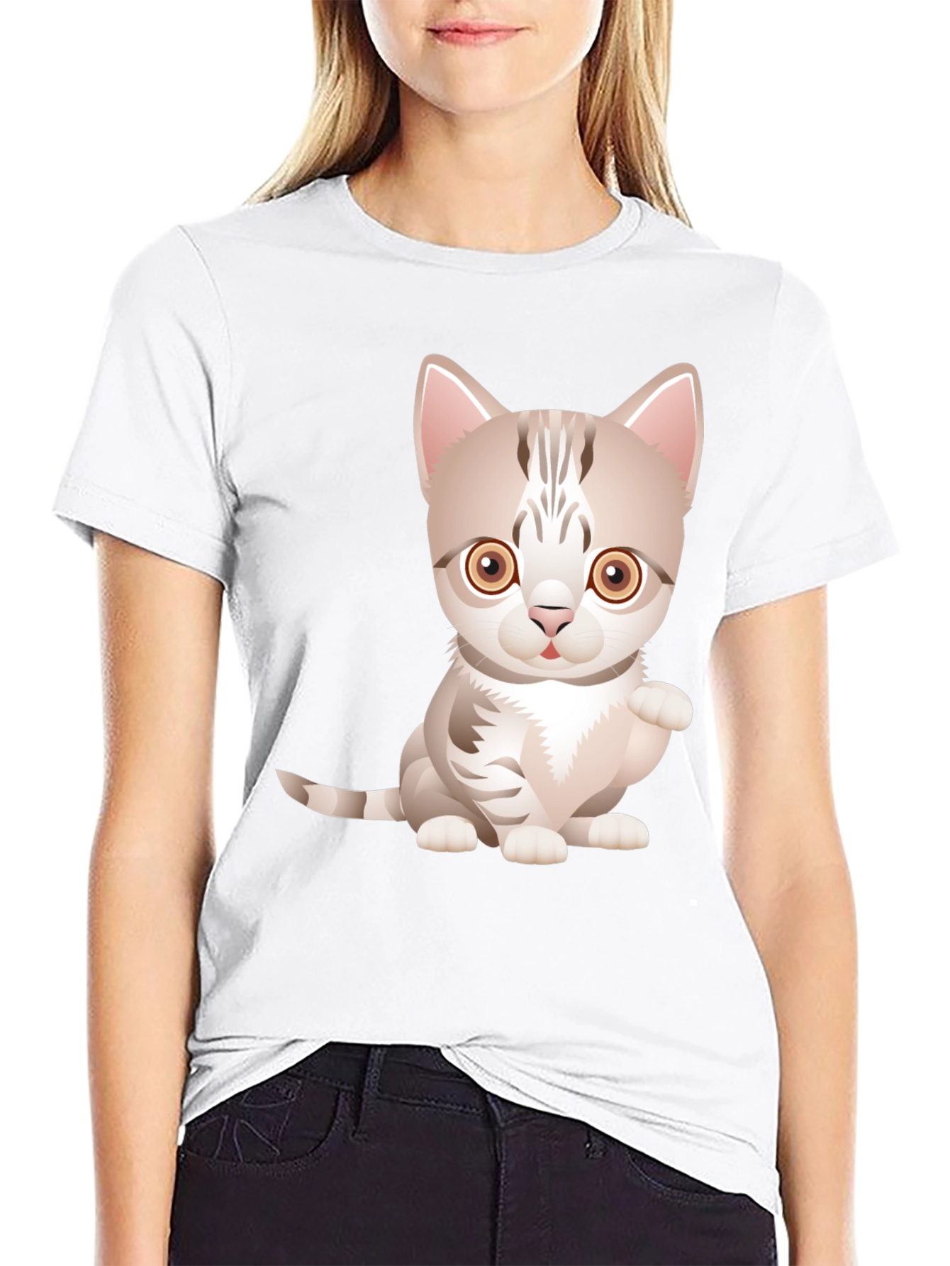 Cute Kitten Graphic Tee - Soft Cotton Blend