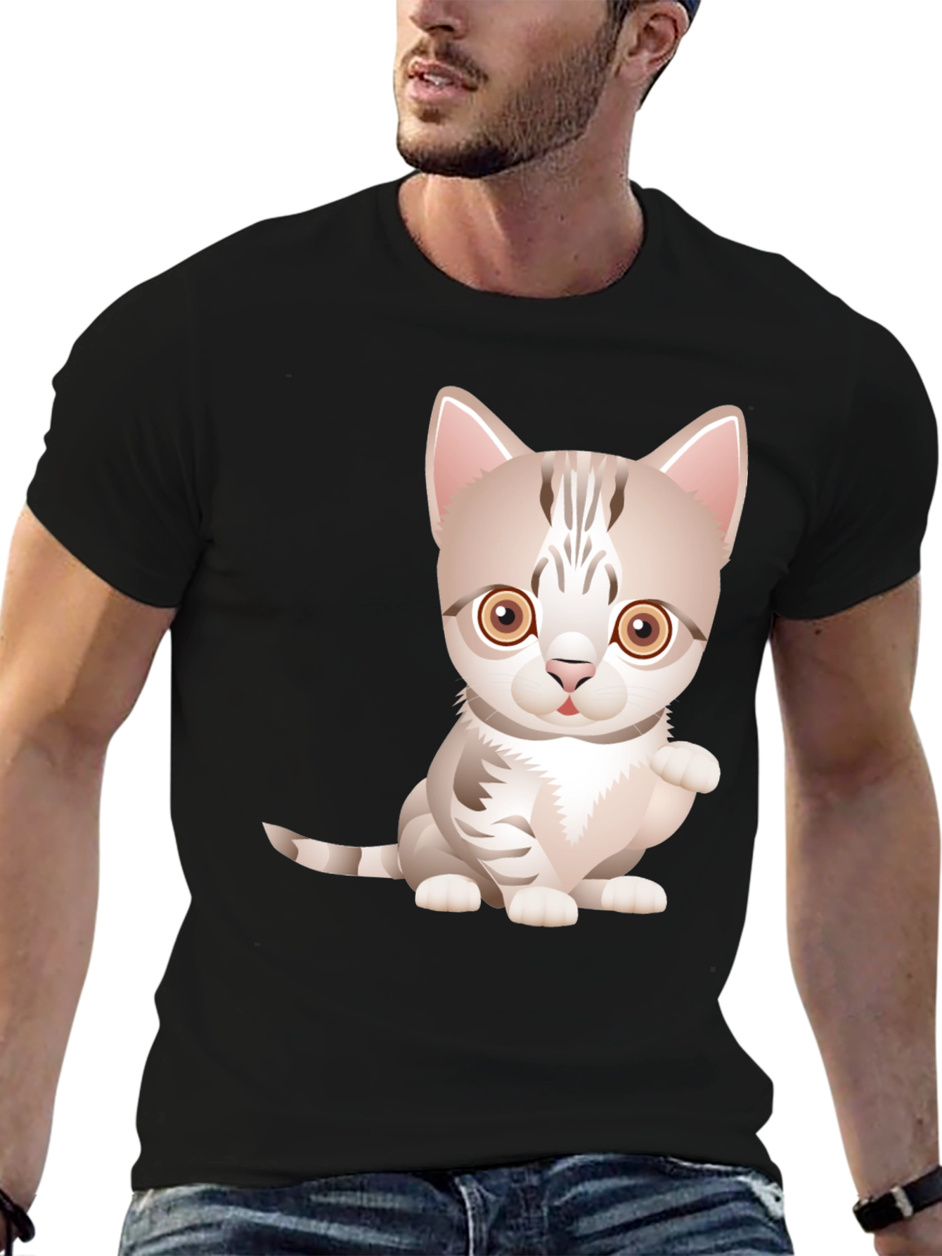 Cute Kitten Graphic Tee - Soft Cotton Blend
