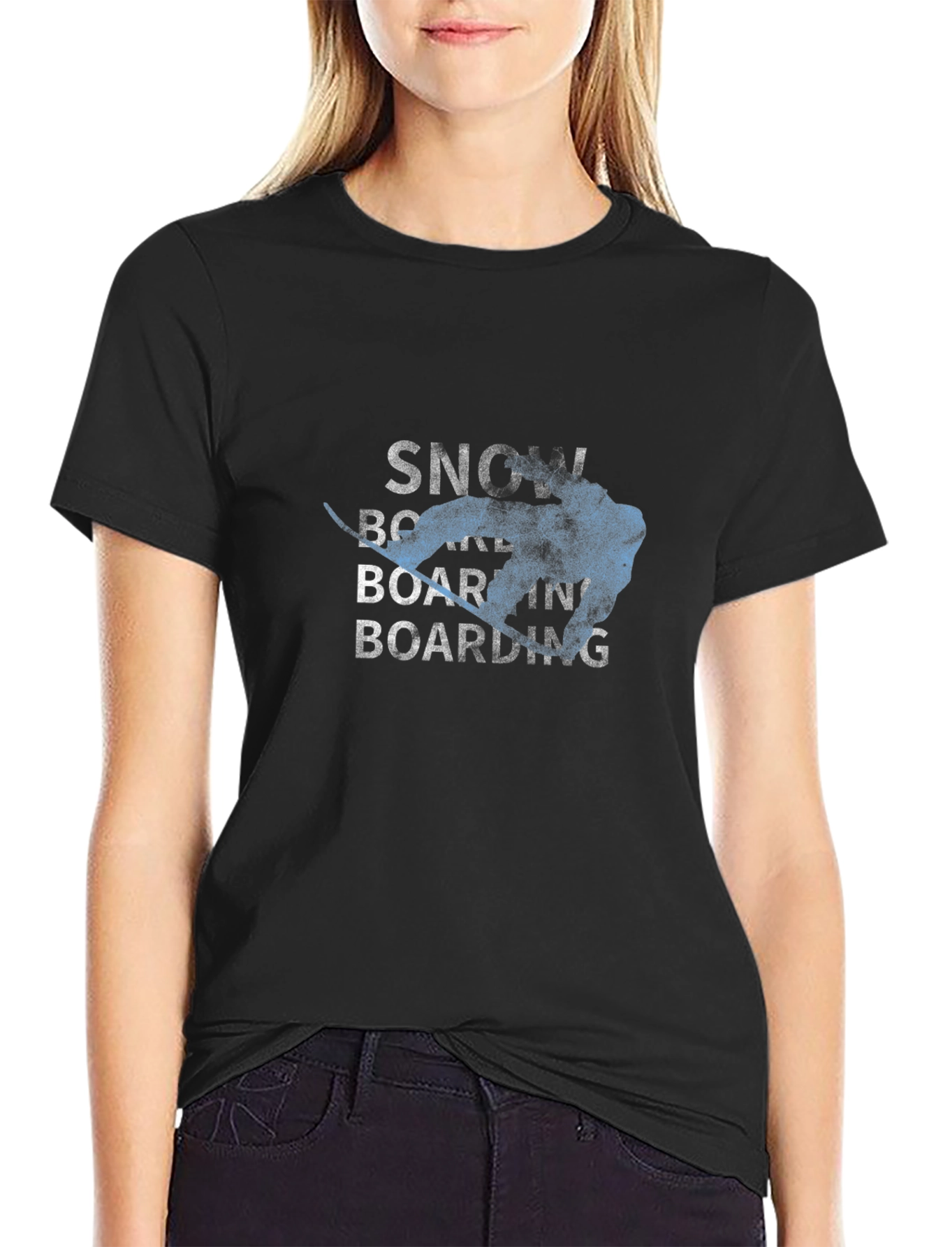 Snowboarding Graphic Tee - Black