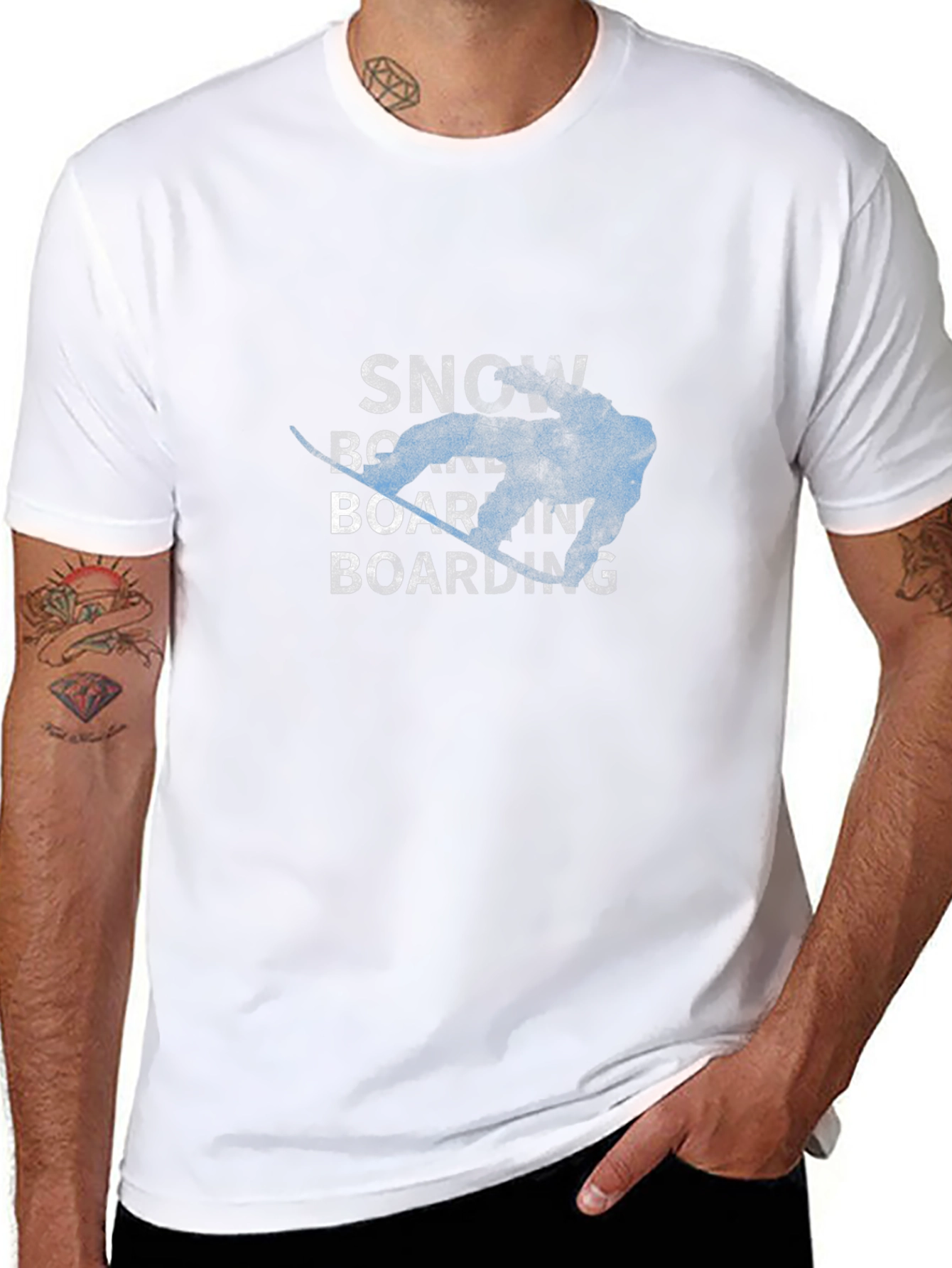 Snowboarding Graphic Tee - Black