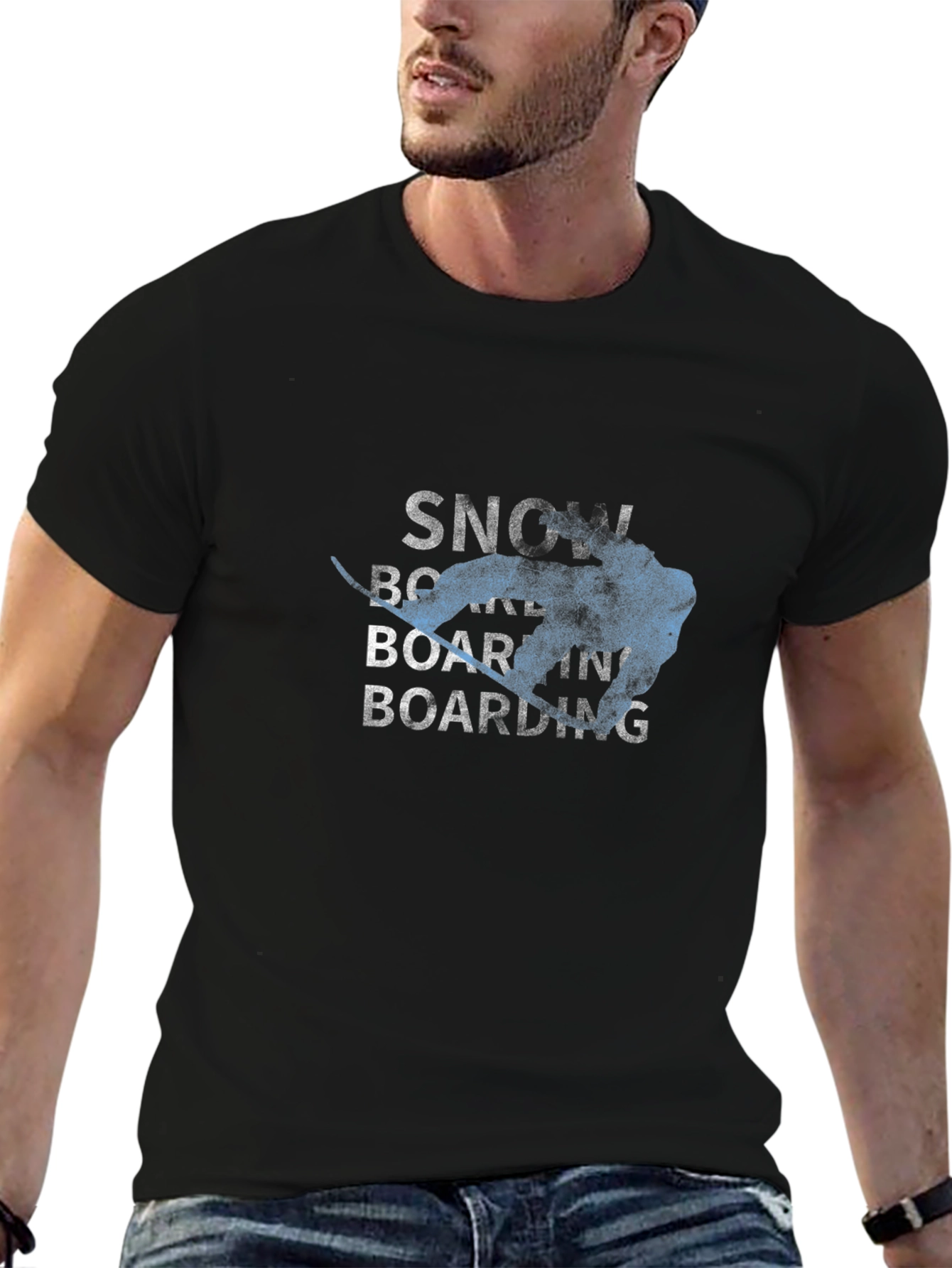 Snowboarding Graphic Tee - Black