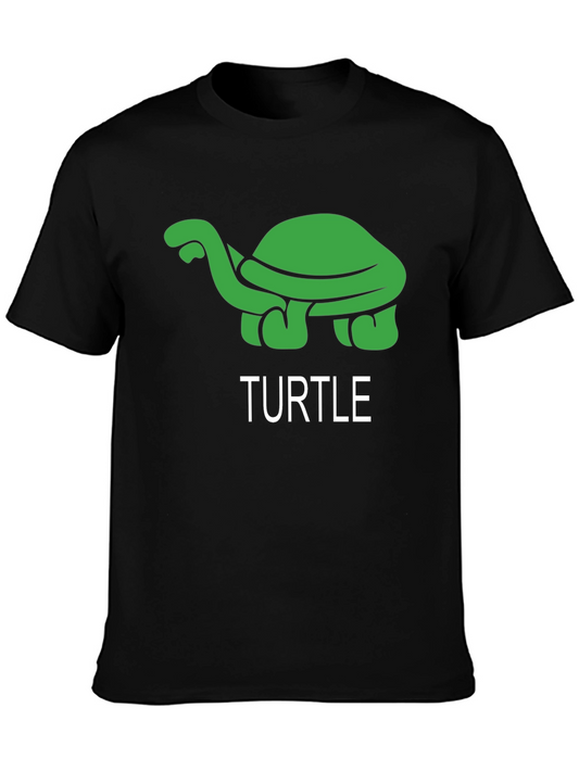 Turtle Graphic Tee - Black Cotton T-Shirt