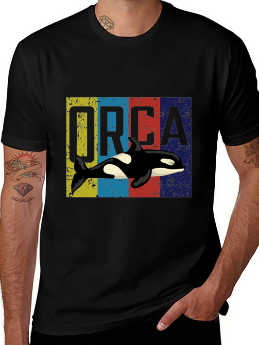 Orca T-Shirt Vintage Style Retro Killer Whale Tee