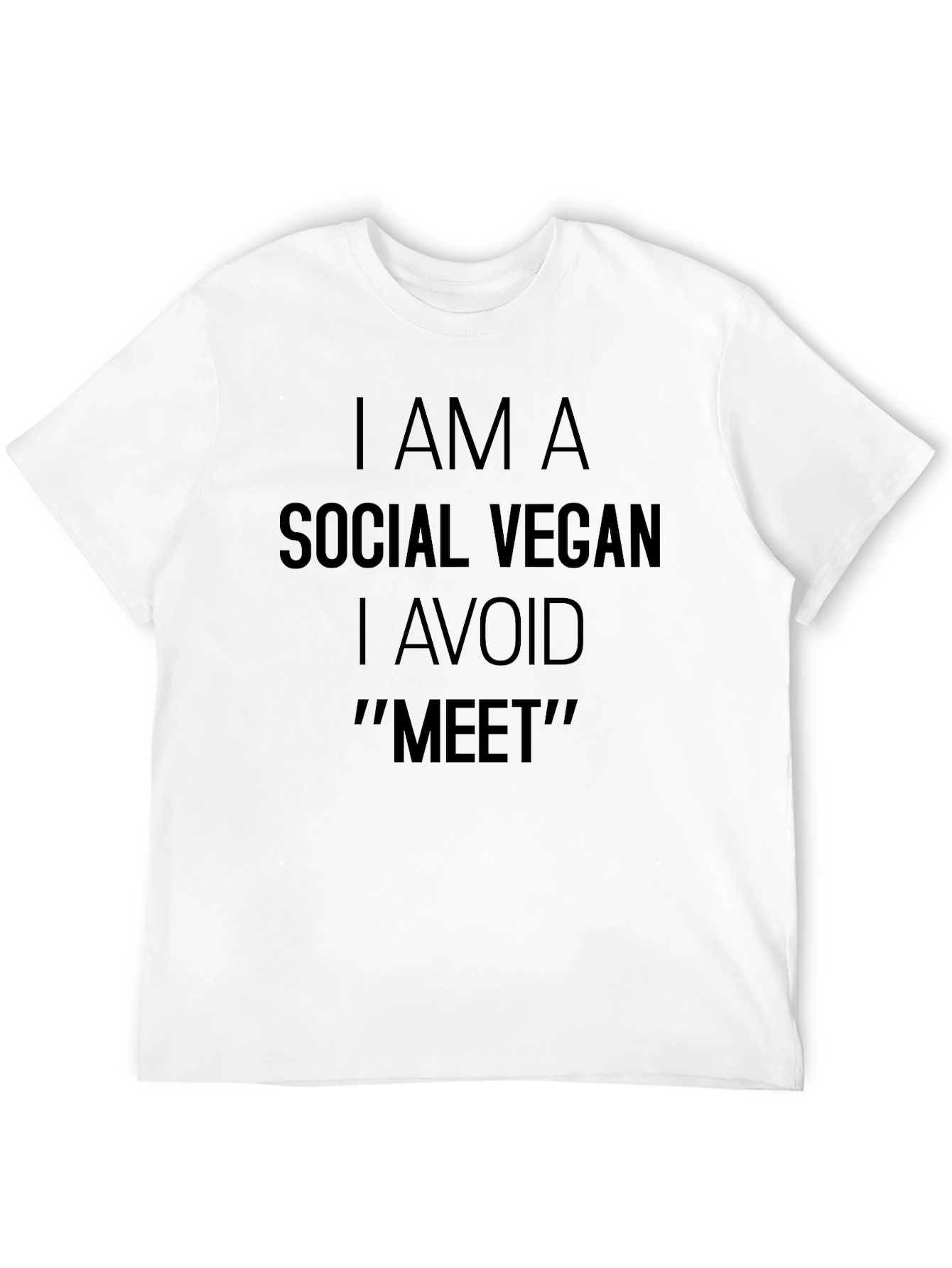 Social Vegan Humor T-Shirt Avoid Meet Funny Tee