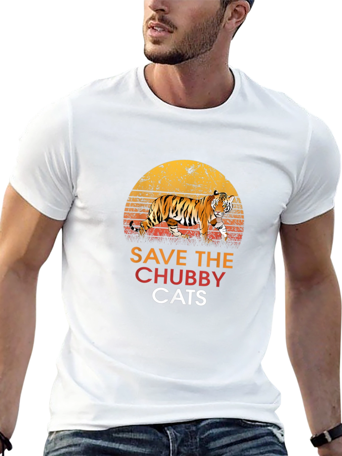 Save the Chubby Cats T-Shirt Tiger Graphic Tee