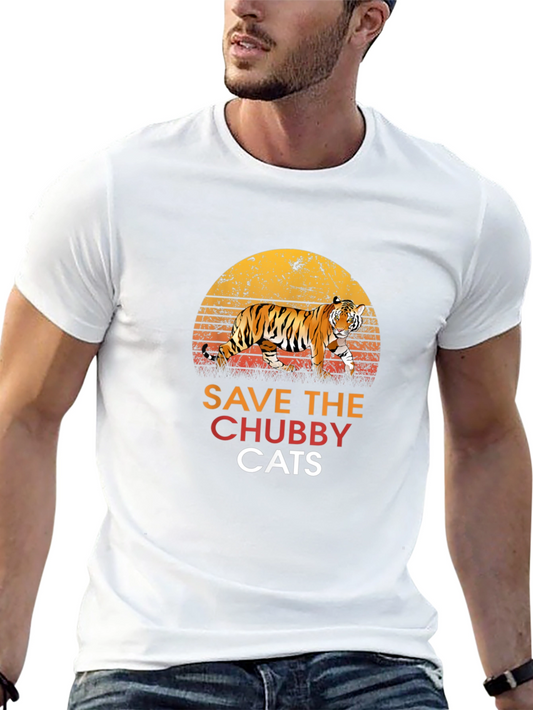Save the Chubby Cats T-Shirt Tiger Graphic Tee