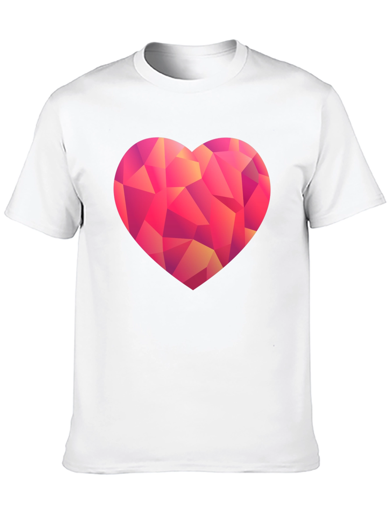 Geometric Heart Graphic Black T-Shirt