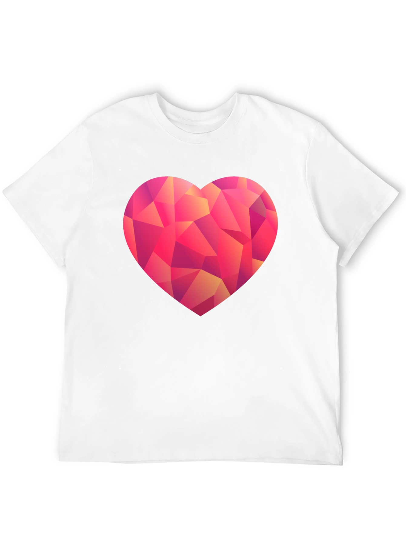 Geometric Heart Graphic Black T-Shirt
