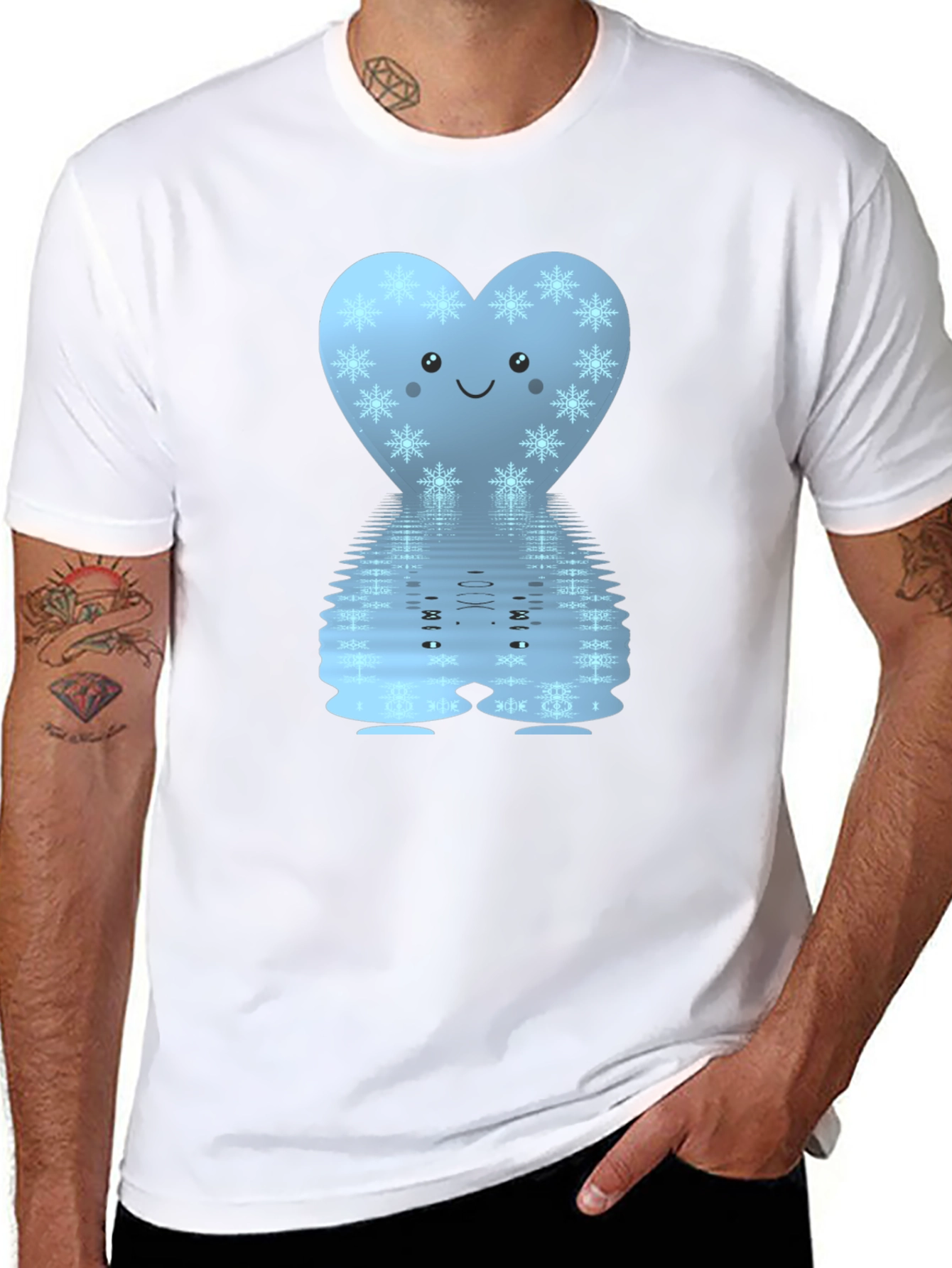 Snowflake Heart Reflective Graphic T-Shirt