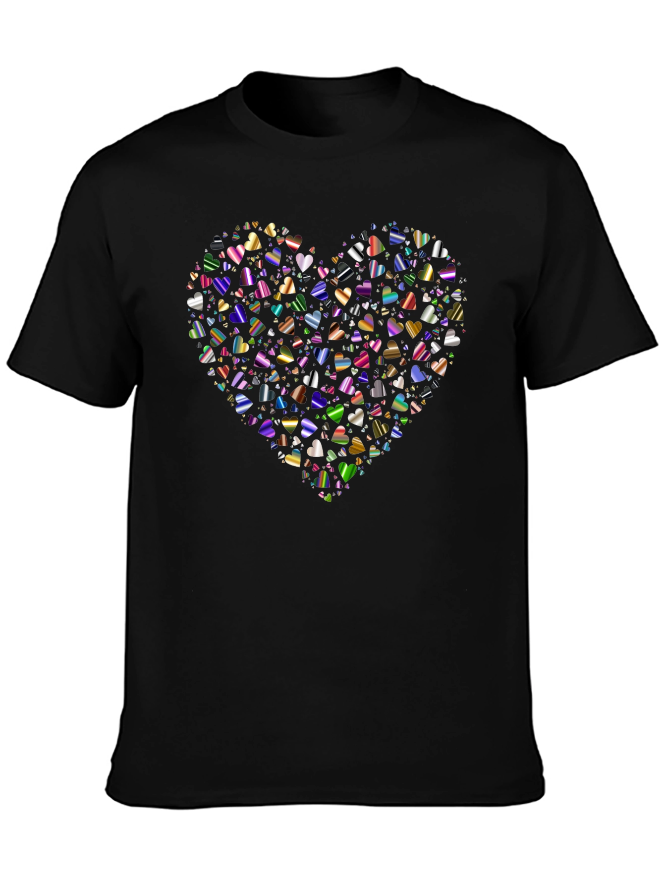 Heart of Hearts Black Graphic T-Shirt