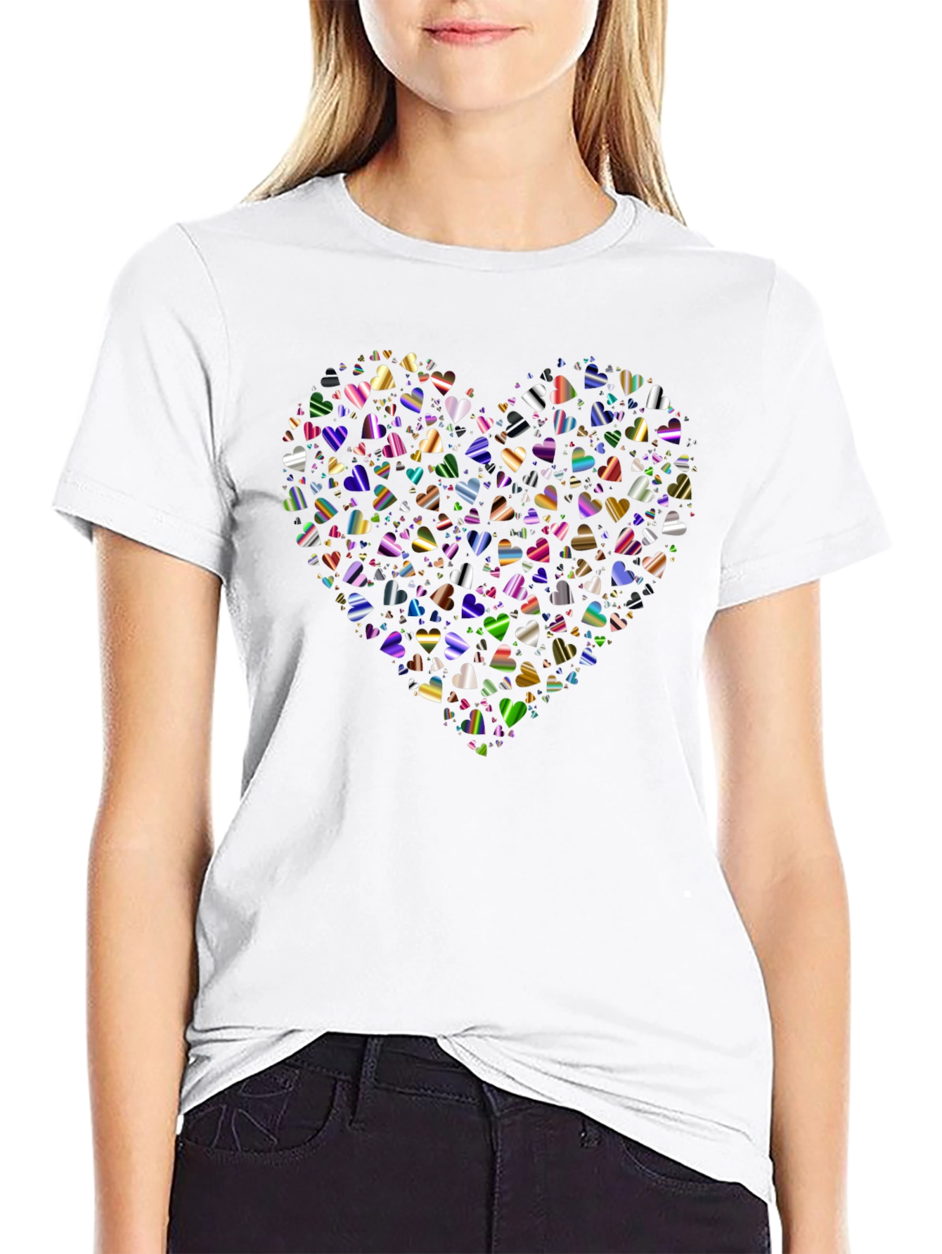 Heart of Hearts Black Graphic T-Shirt