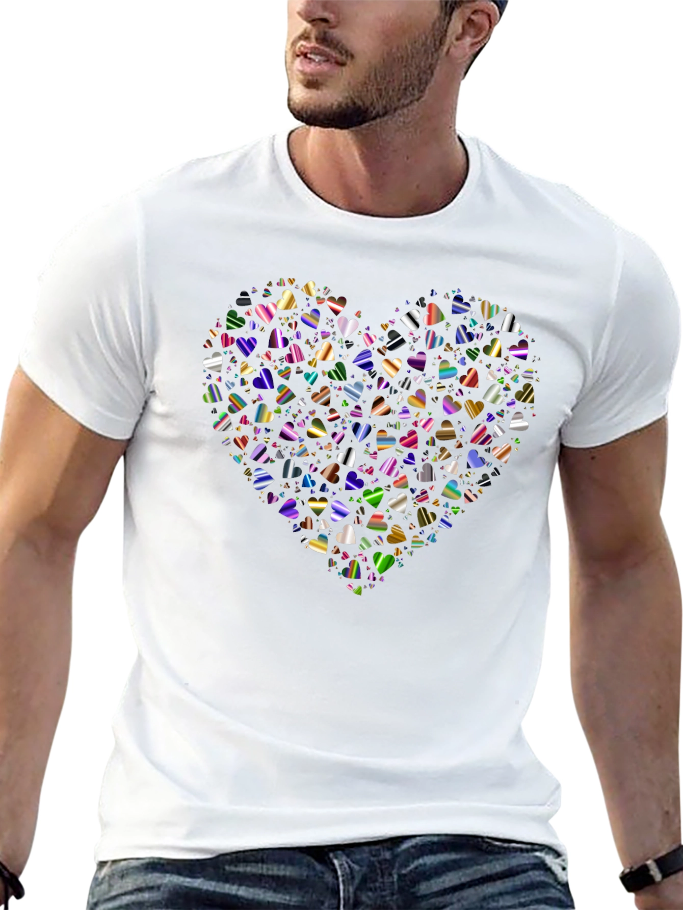 Heart of Hearts Black Graphic T-Shirt