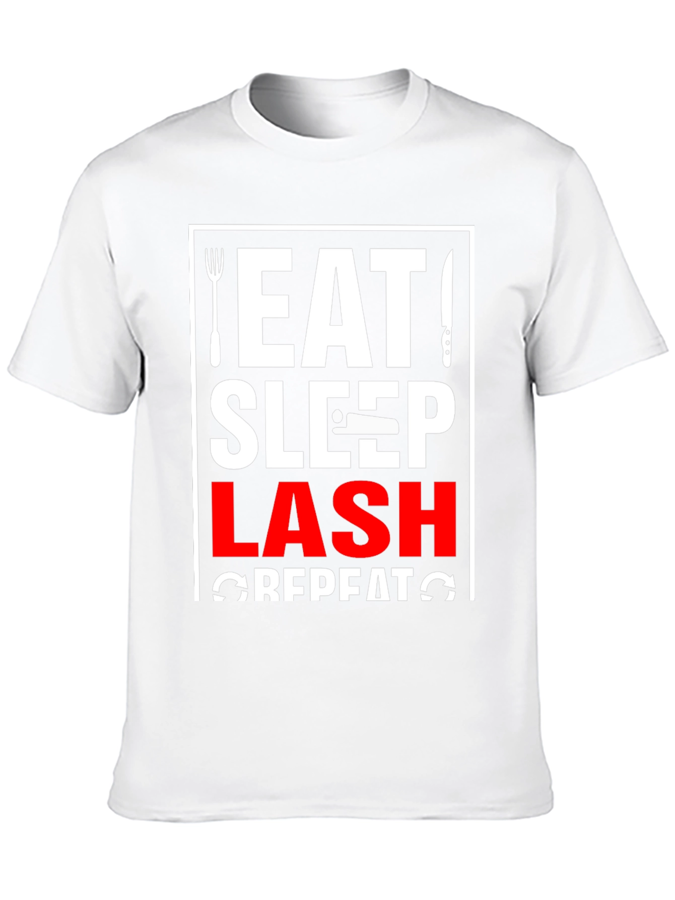 Eat Sleep Lash Repeat Black Graphic T-Shirt