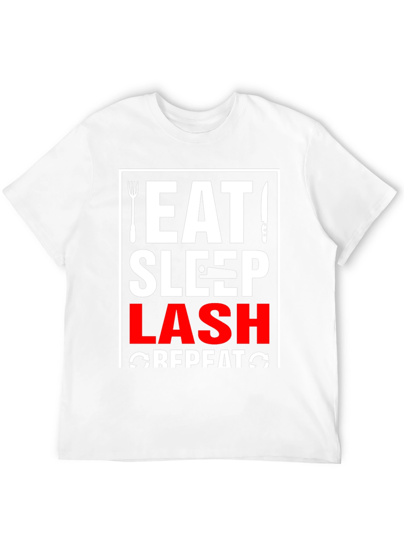Eat Sleep Lash Repeat Black Graphic T-Shirt