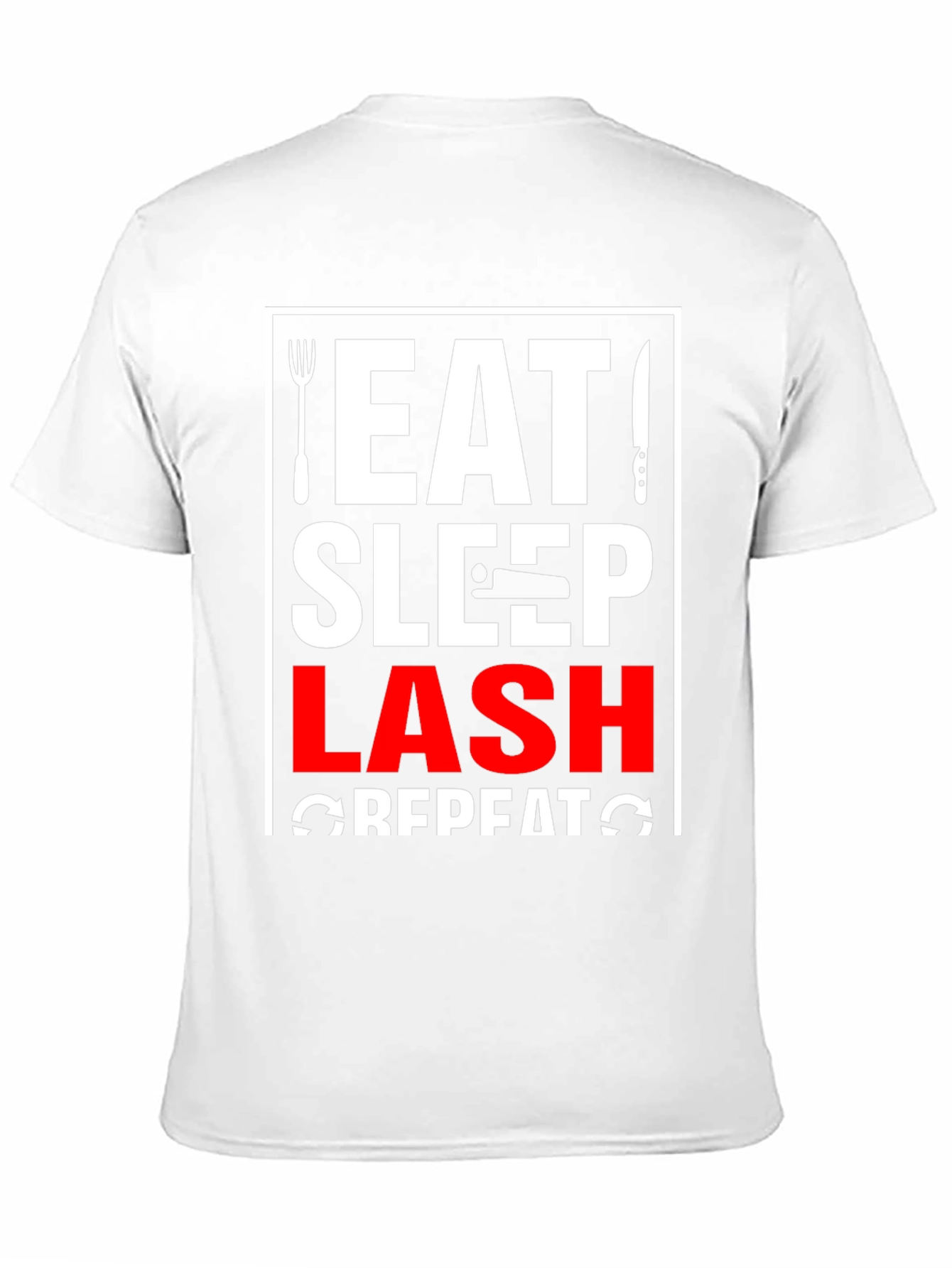 Eat Sleep Lash Repeat Black Graphic T-Shirt