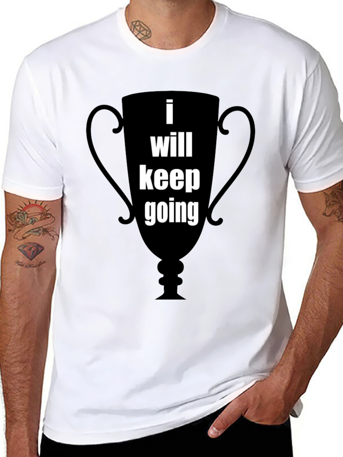 Motivational I Will Keep Going Graphic Tee - Black