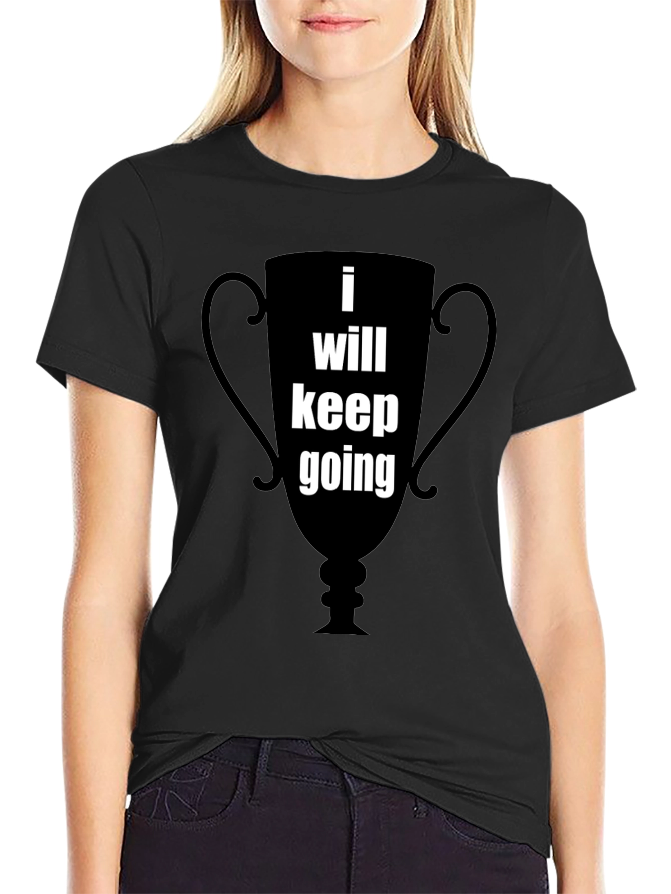 Motivational I Will Keep Going Graphic Tee - Black
