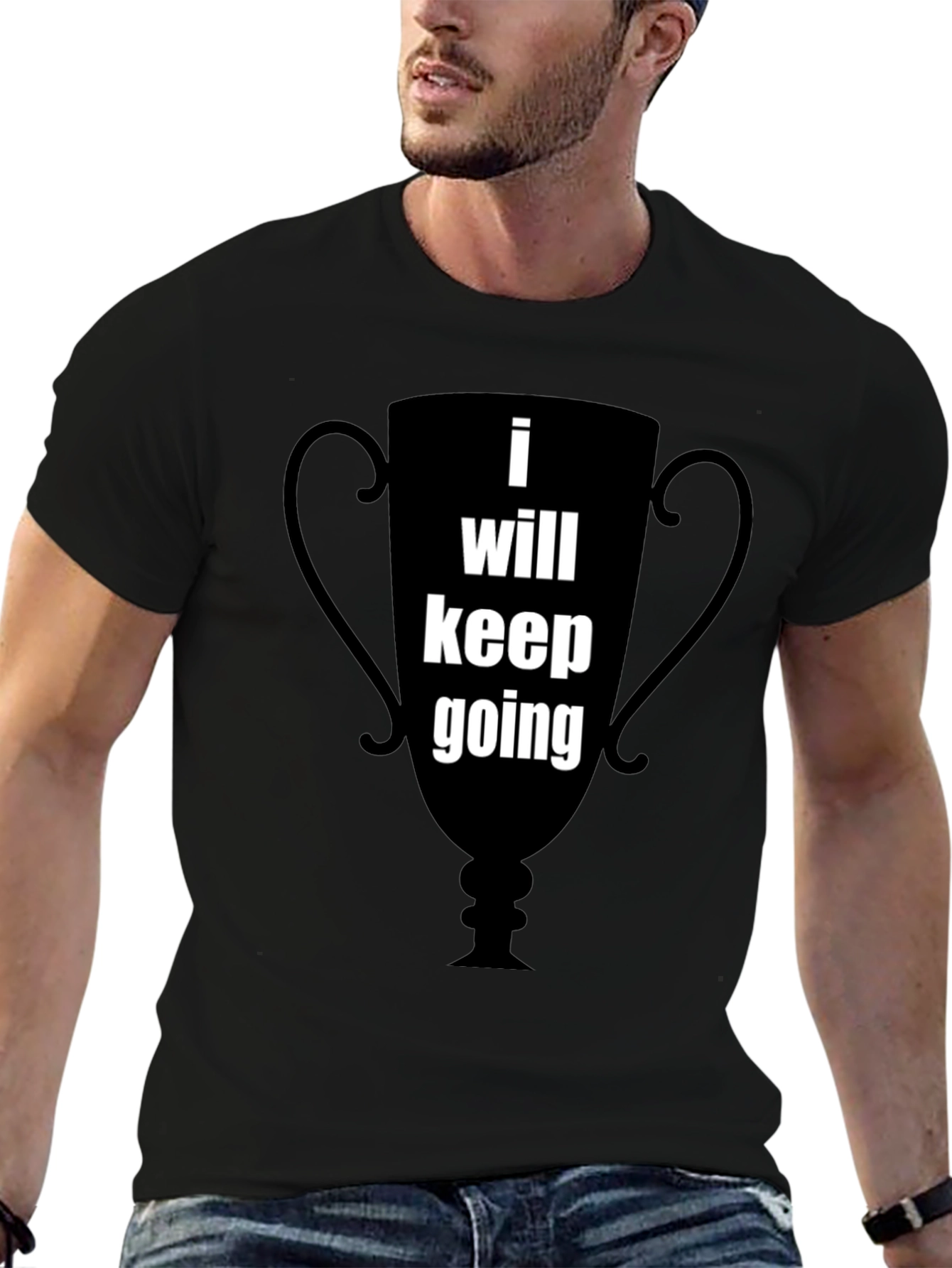Motivational I Will Keep Going Graphic Tee - Black
