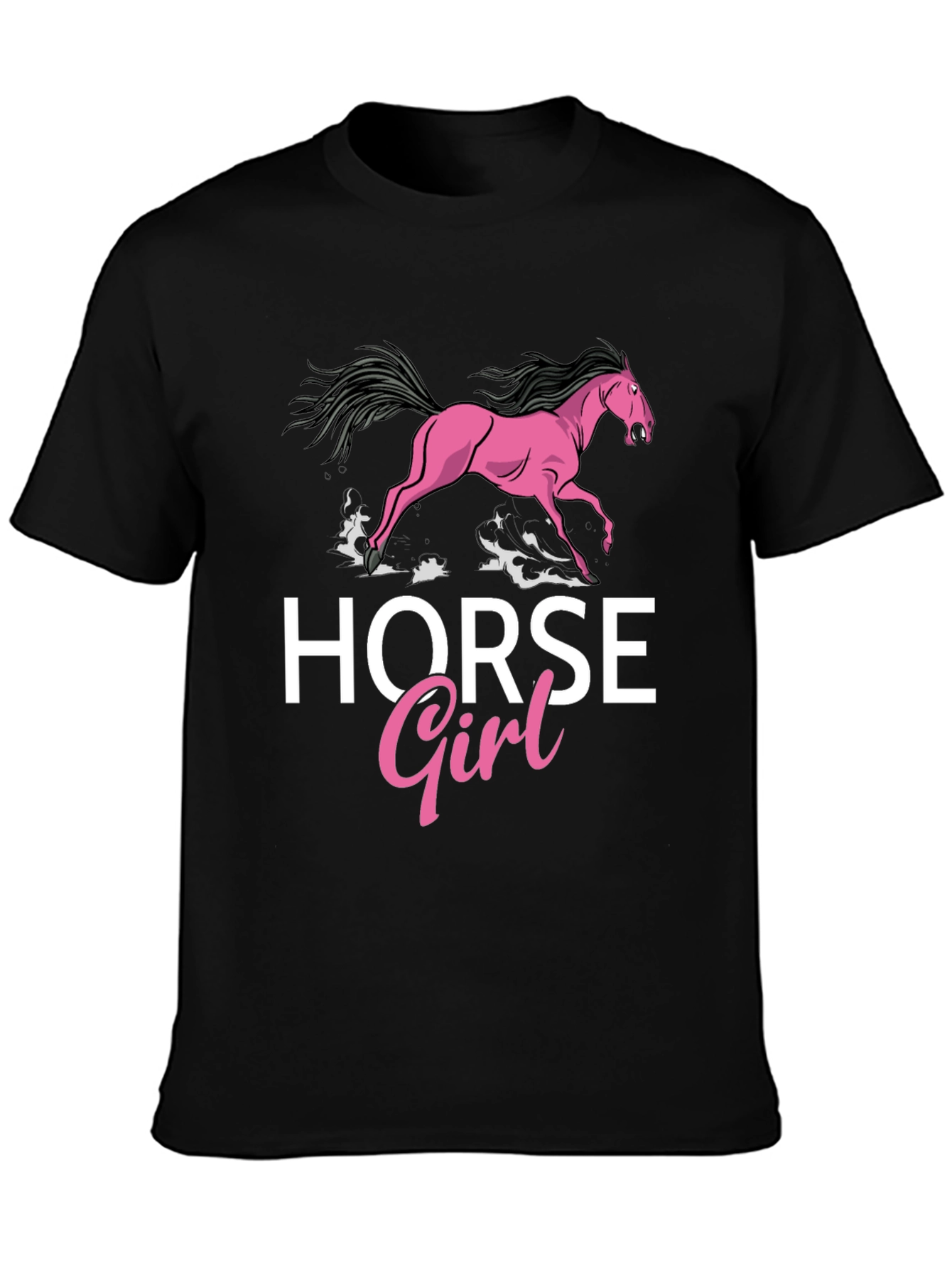 Horse Girl T-Shirt - Black Cotton Tee