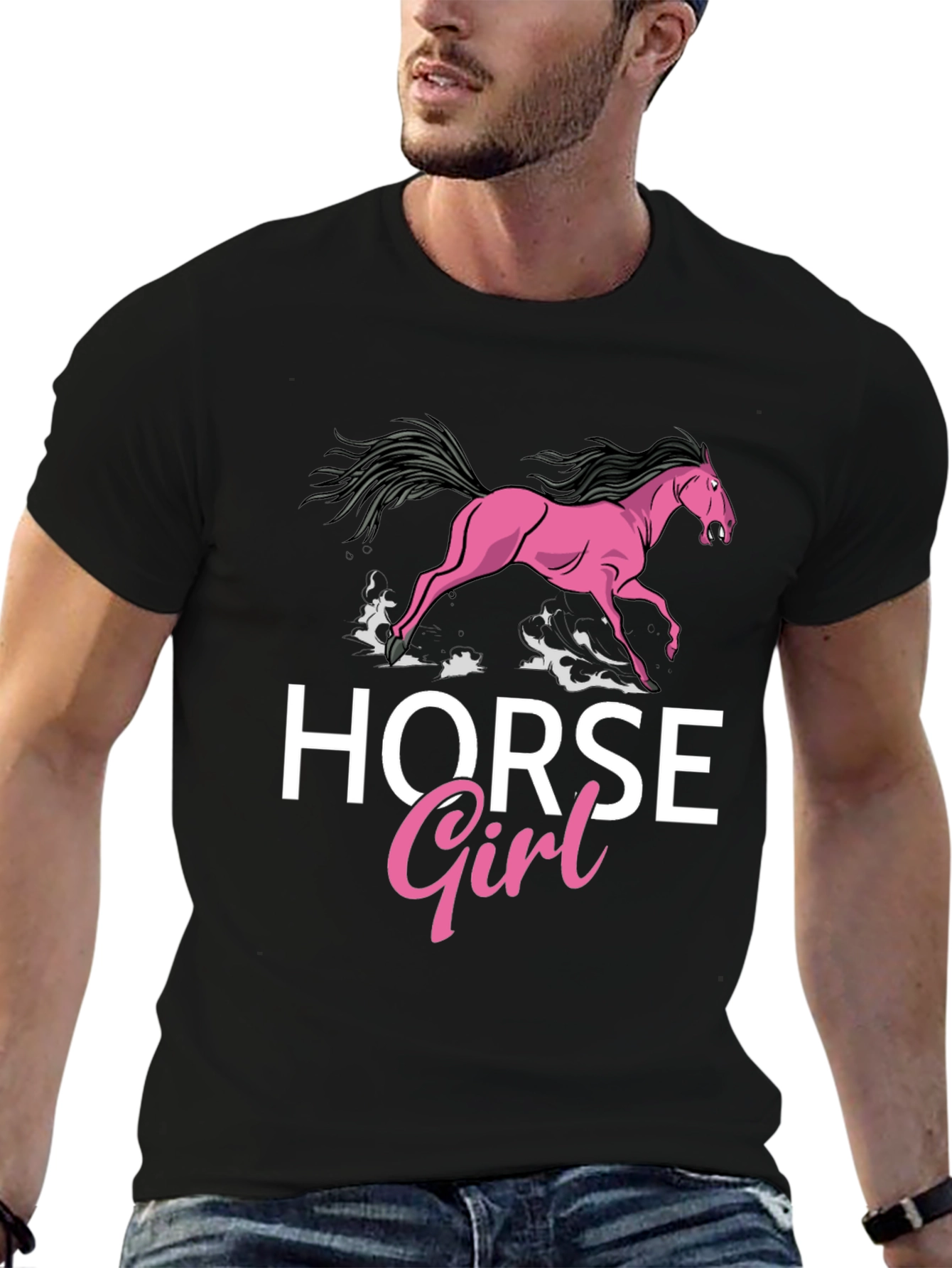 Horse Girl T-Shirt - Black Cotton Tee